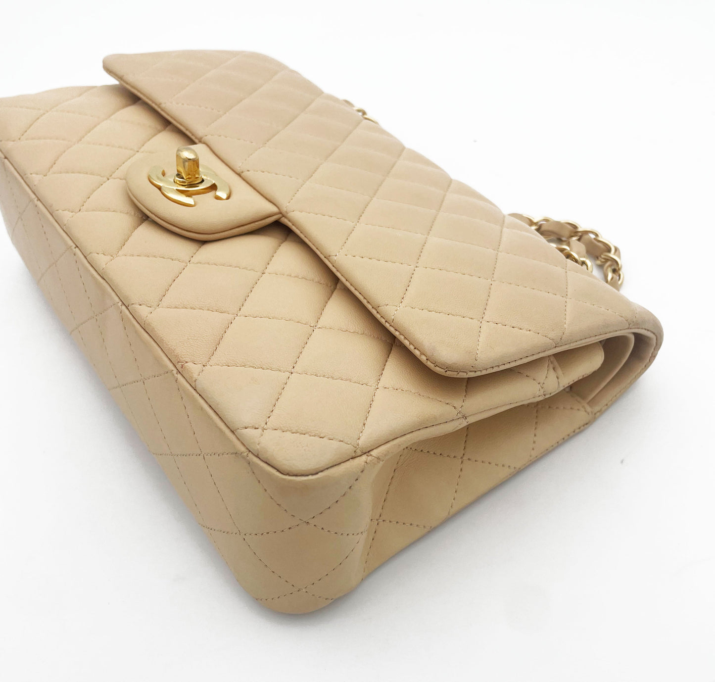 Sac Chanel Classique en cuir beige - Soline
