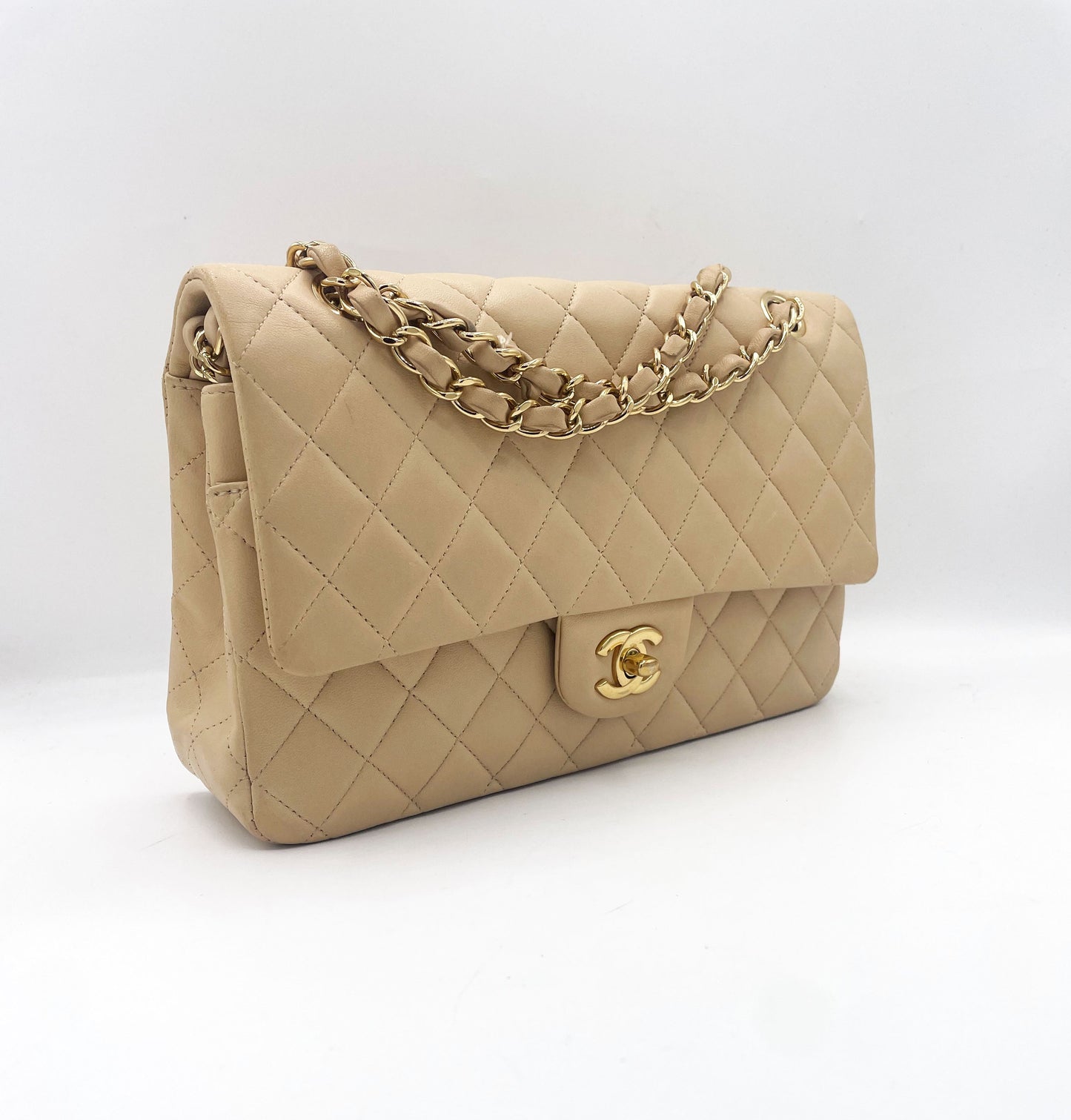 Sac Chanel Classique en cuir beige - Soline