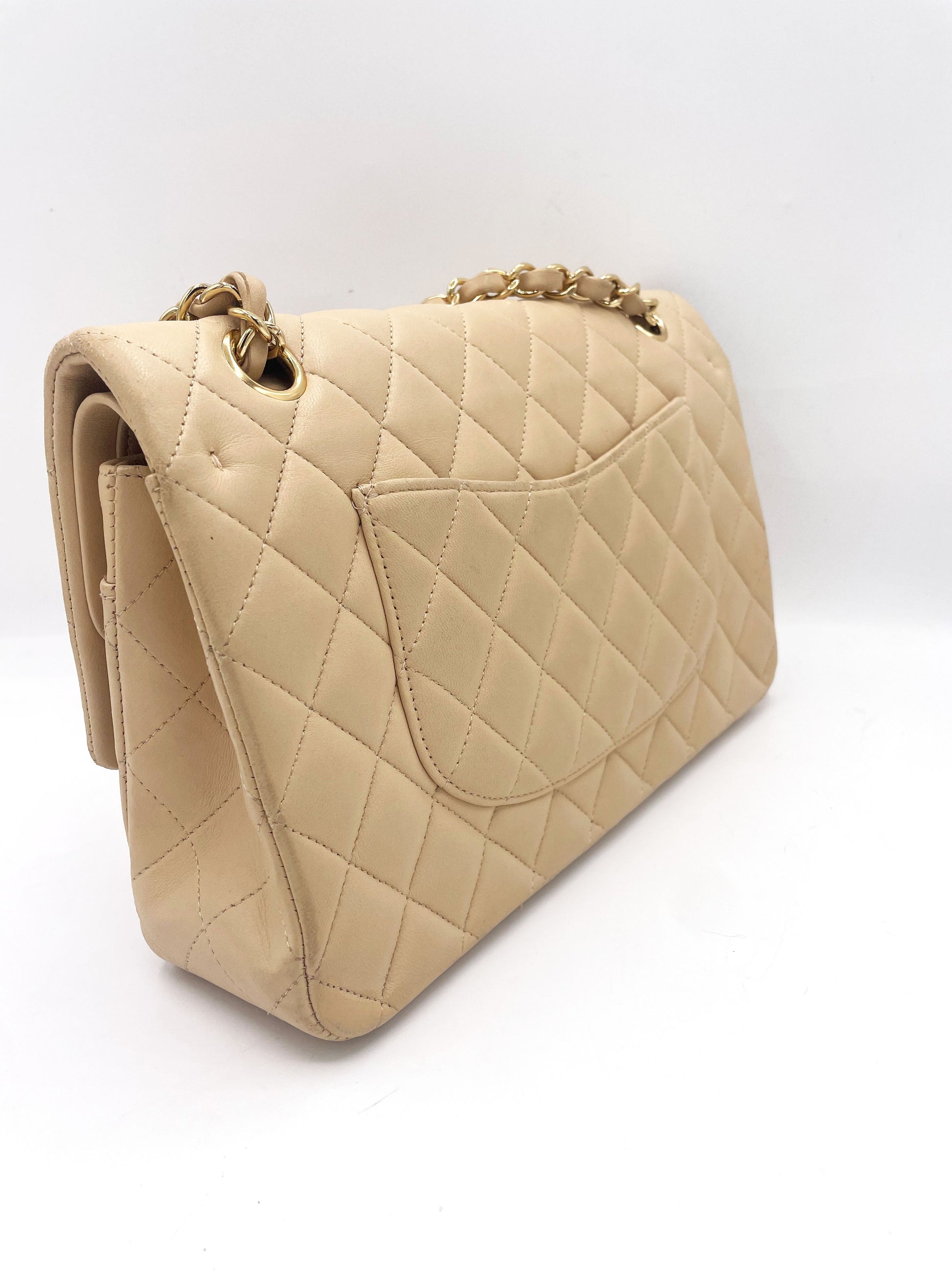 Sac Chanel Classique en cuir beige - Soline