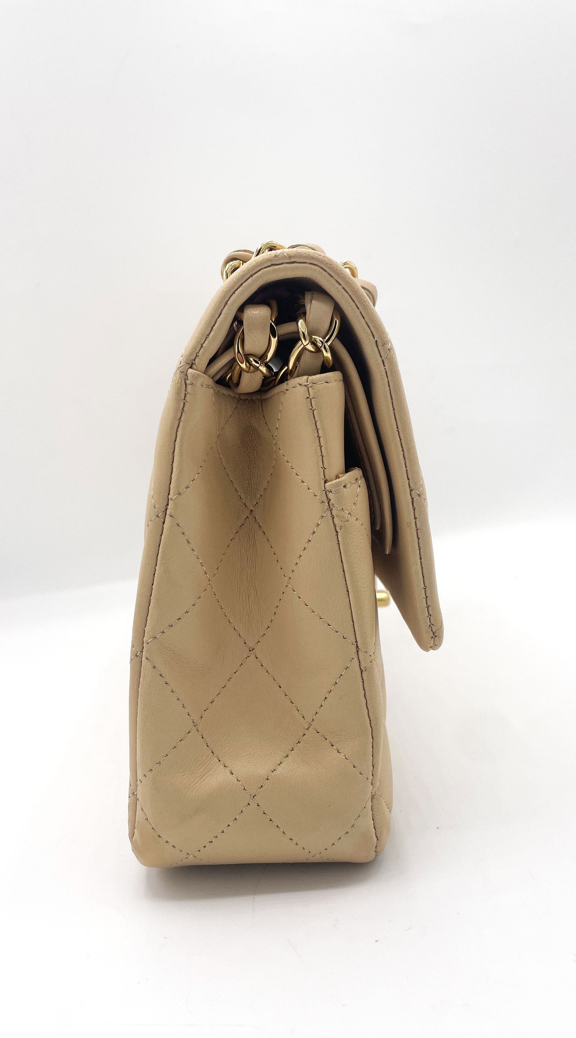 Sac Chanel Classique en cuir beige - Soline