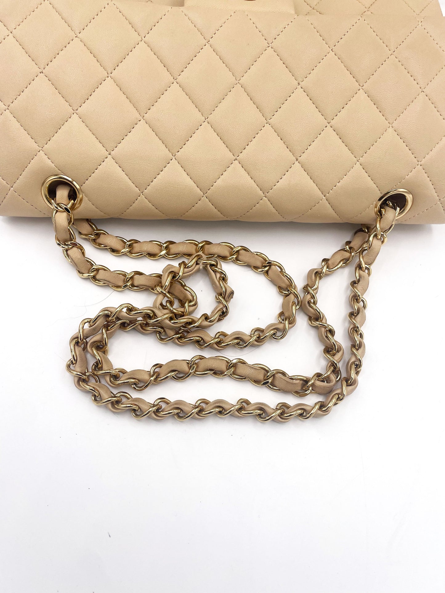 Sac Chanel Classique en cuir beige - Soline