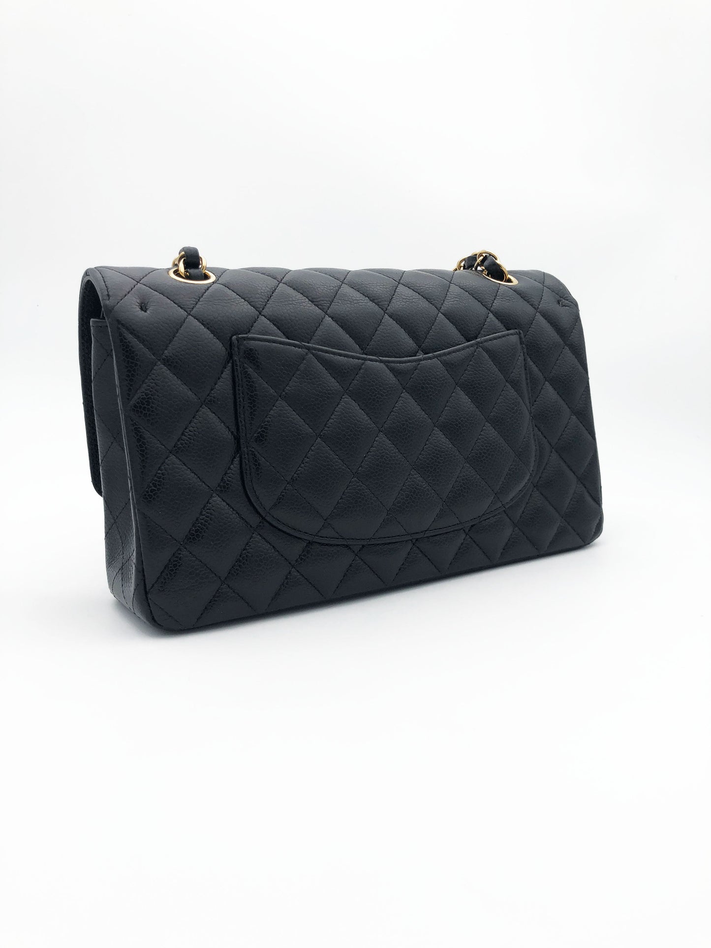 Sac Chanel Classique veau caviar noir & métal doré - Soline