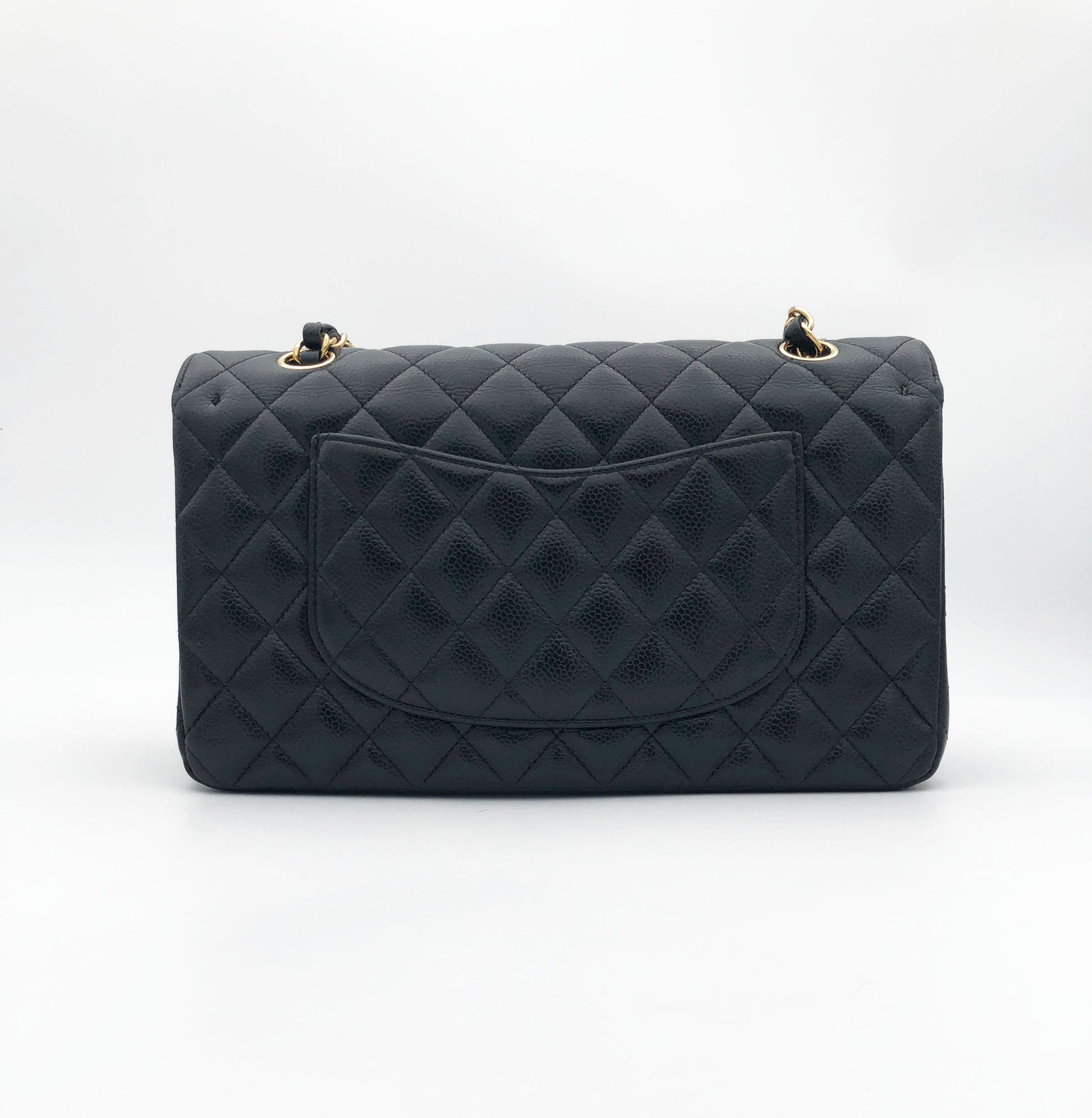 Sac Chanel Classique veau caviar noir & métal doré - Soline