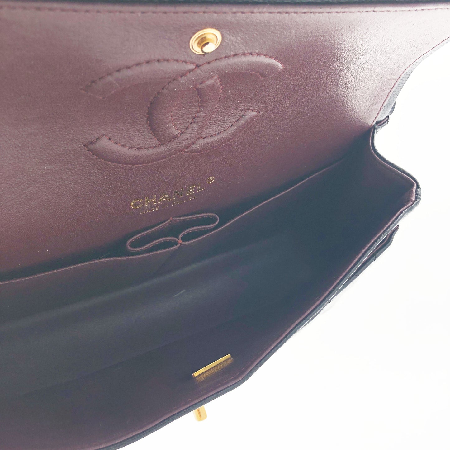 Sac Chanel Classique veau caviar noir & métal doré - Soline