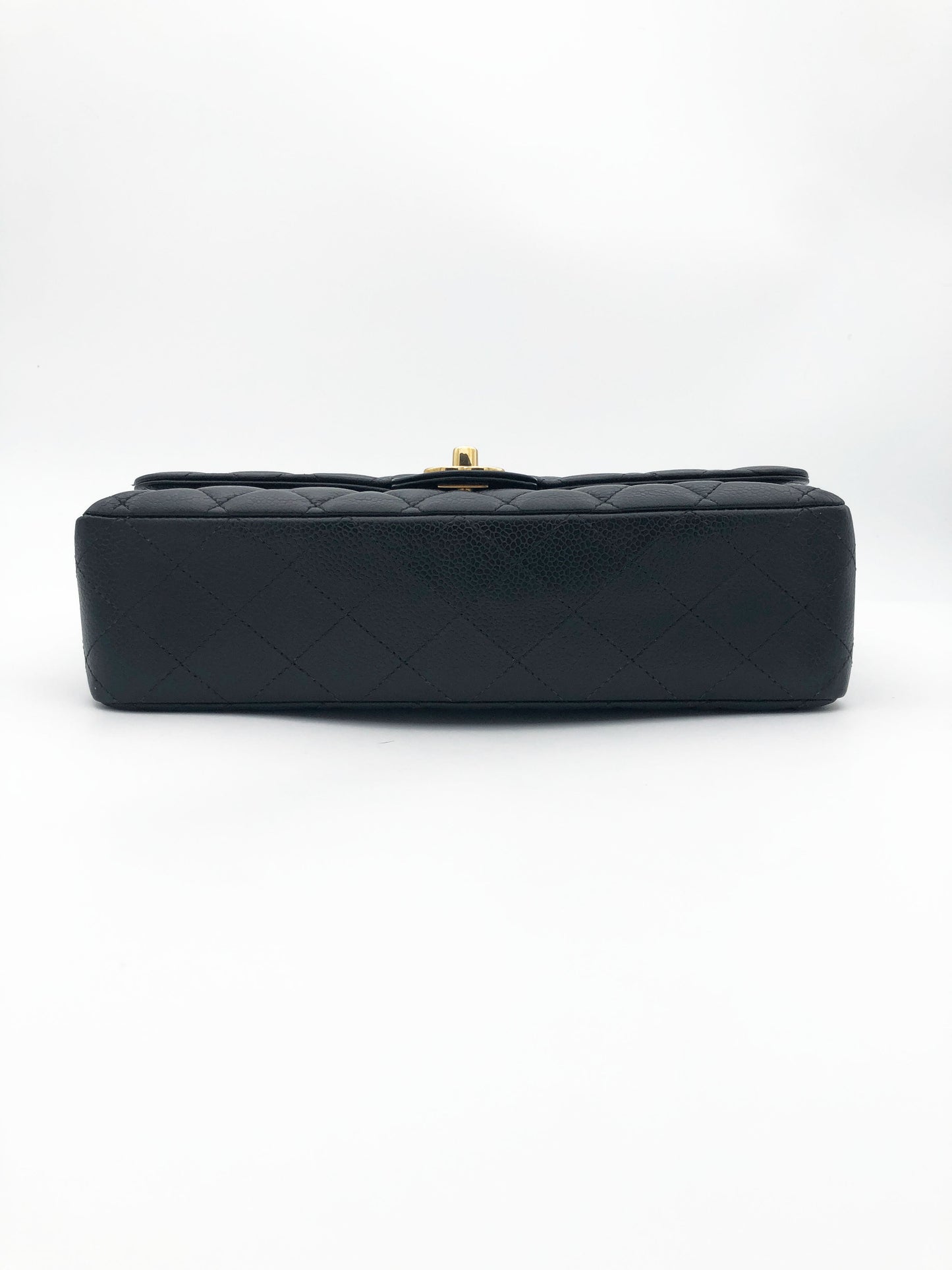 Sac Chanel Classique veau caviar noir & métal doré - Soline