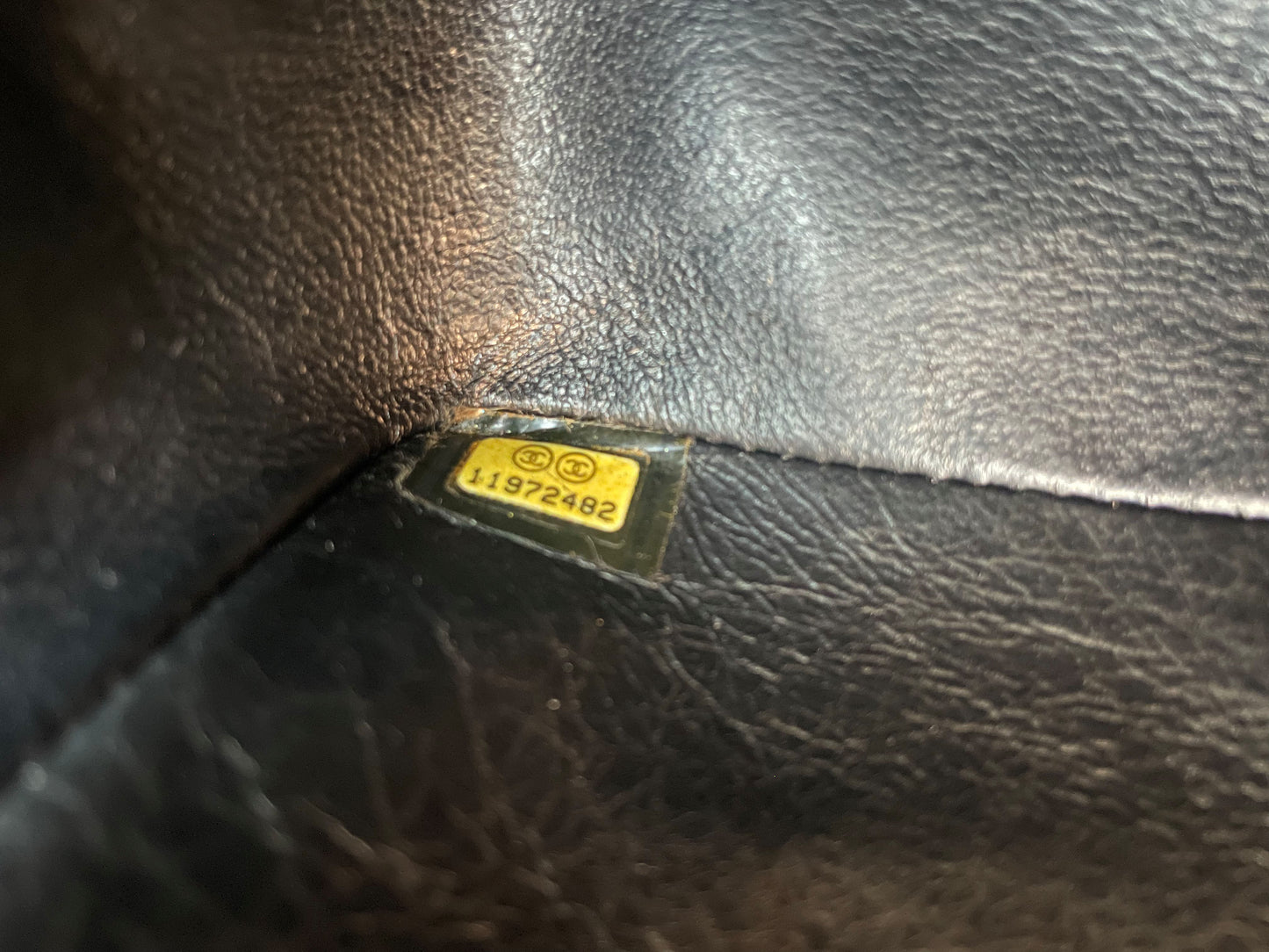 Sac Chanel Classique veau grainé & métal argenté noir - Soline