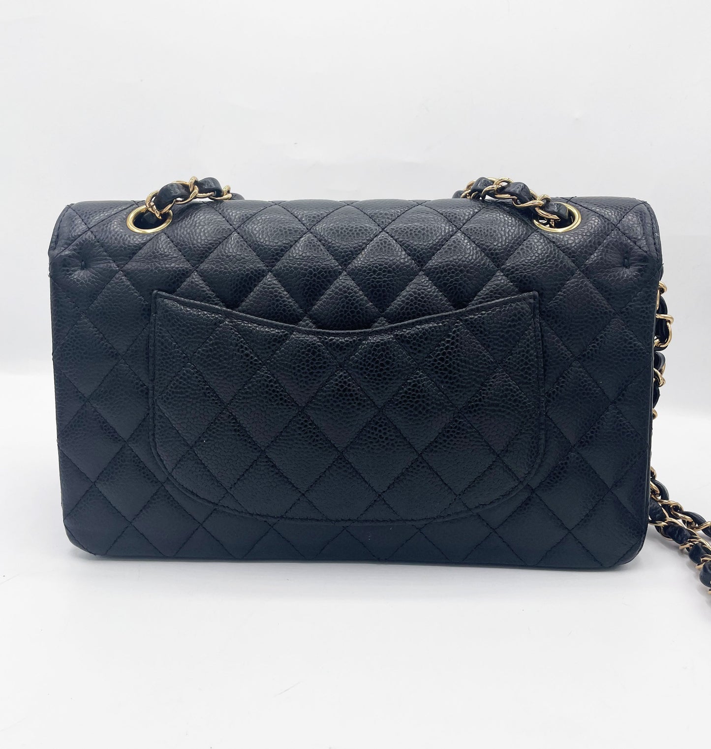 Sac Chanel Classique veau grainé & métal doré noir - Soline