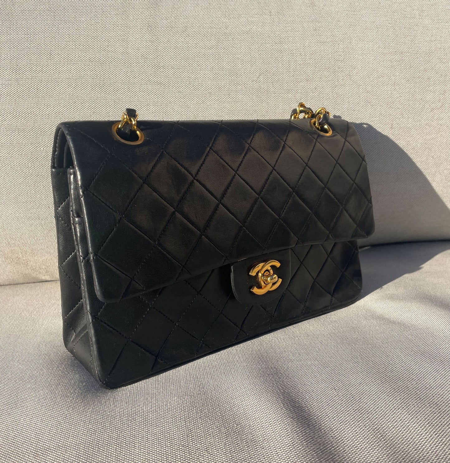 Sac Chanel femme Timeless / Classique 11.12, agneau et métal doré plaqué or 24 K - Soline