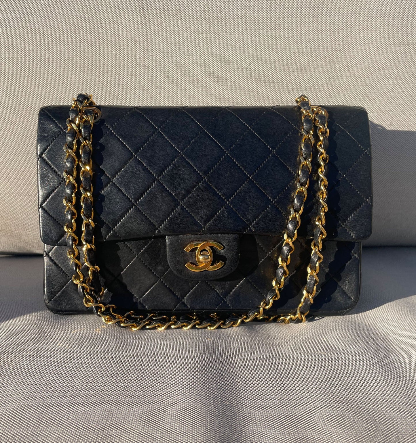 Sac Chanel femme Timeless / Classique 11.12, agneau et métal doré plaqué or 24 K - Soline