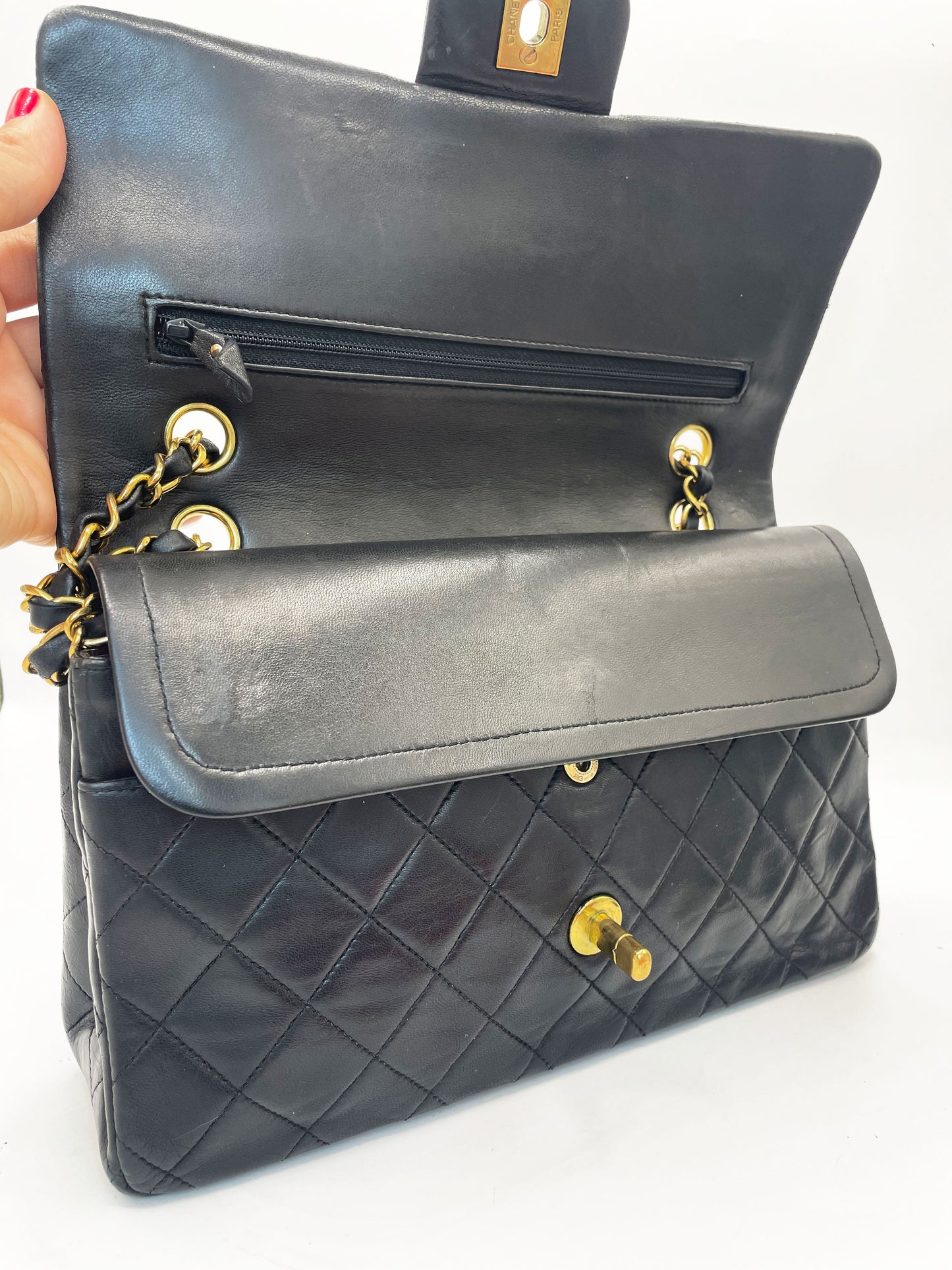 Sac Chanel timeless / classique 11.12 agneau noir medium - Soline