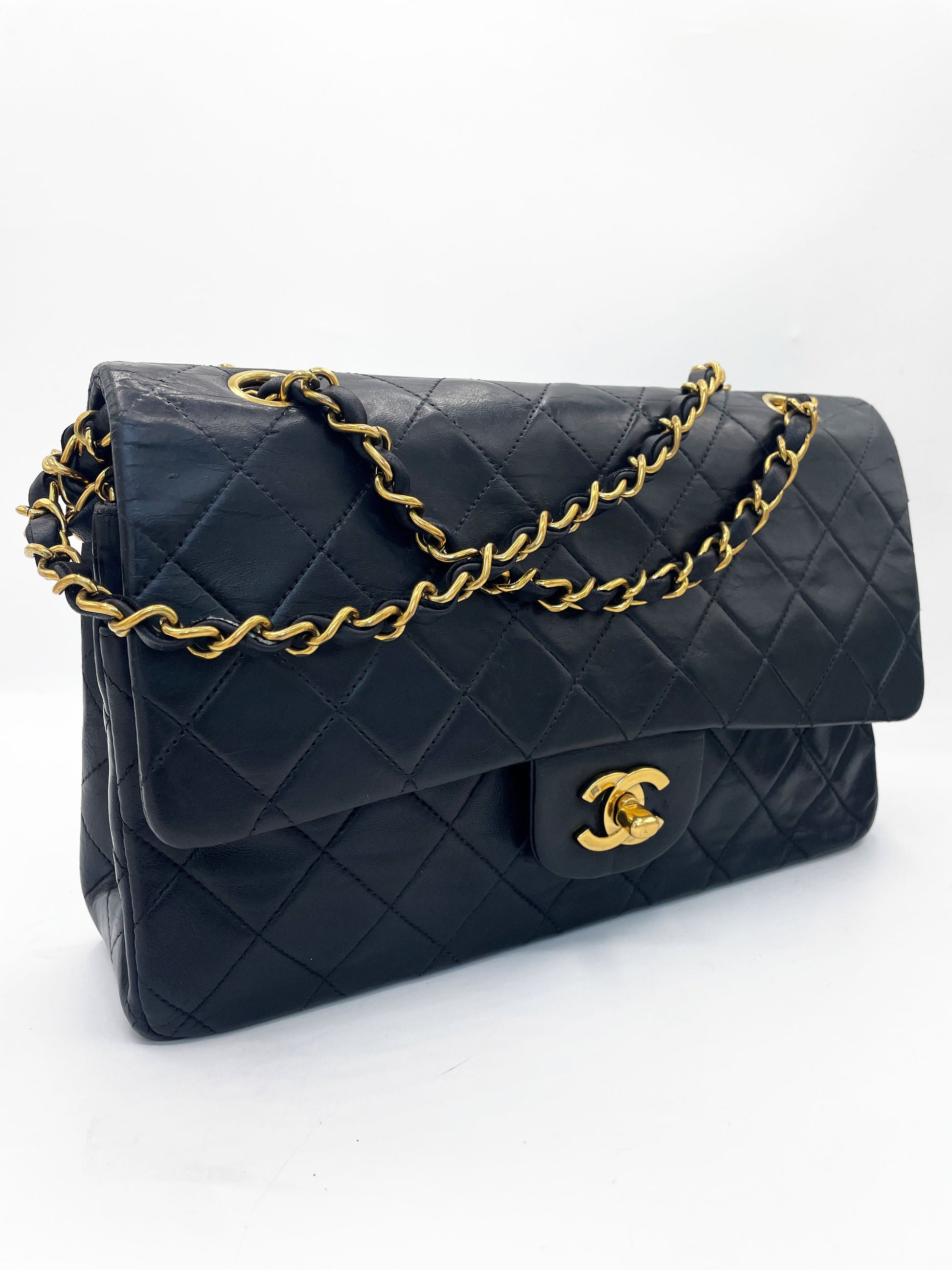Sac Chanel timeless / classique 11.12 agneau noir medium - Soline