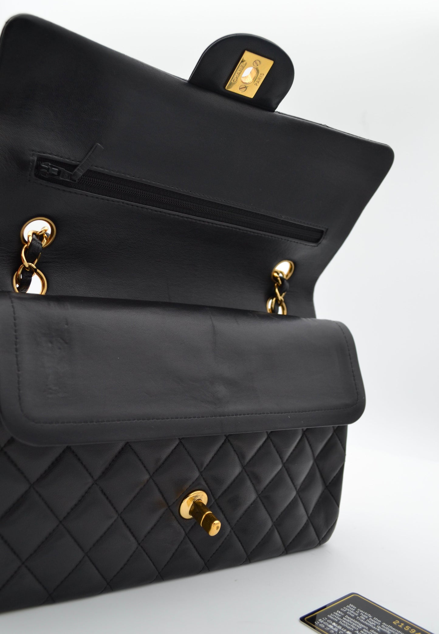 Sac Chanel timeless / classique 11.12 agneau noir medium - Soline