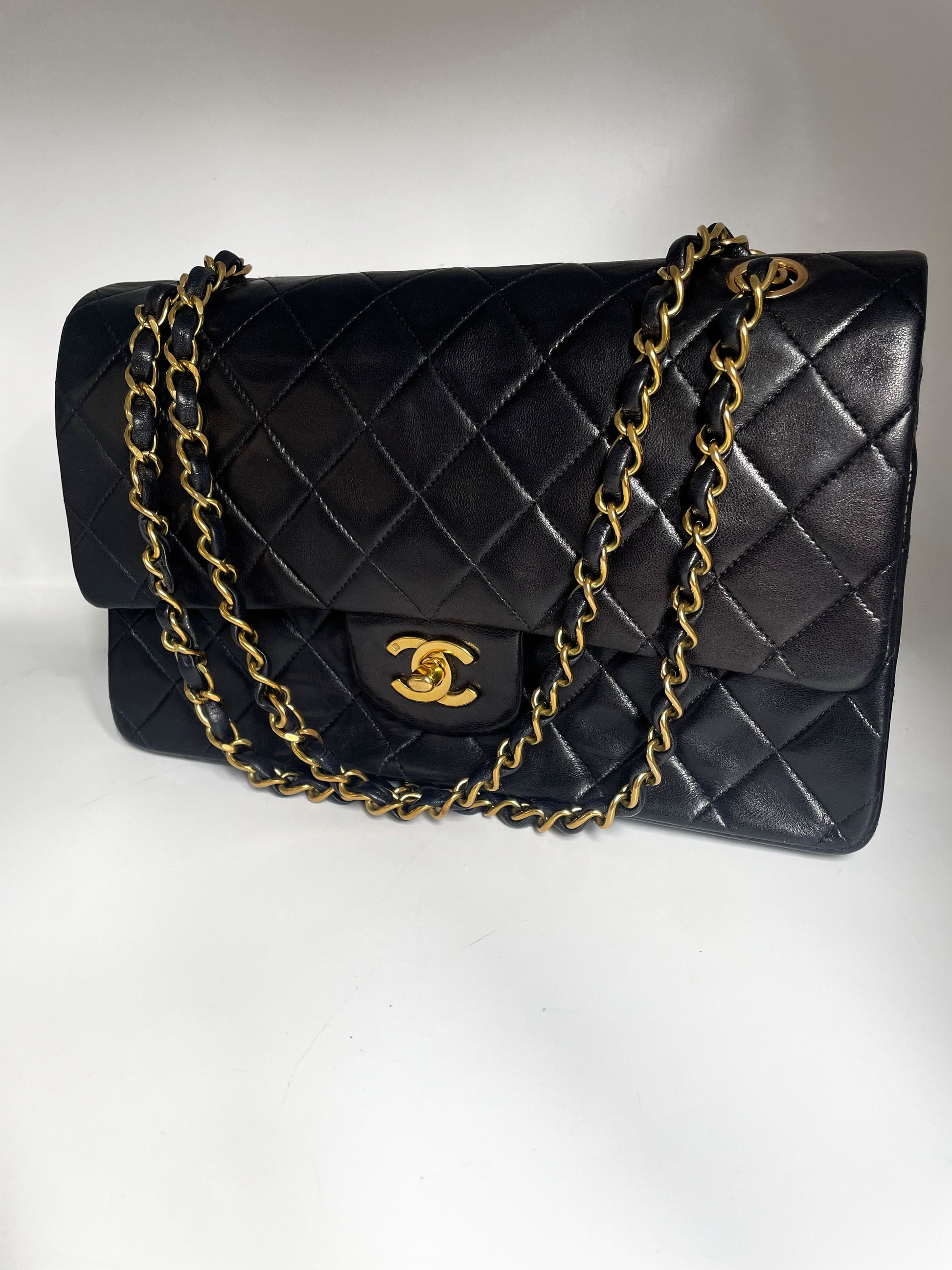 Sac Chanel timeless / classique 11.12 agneau noir medium - Soline
