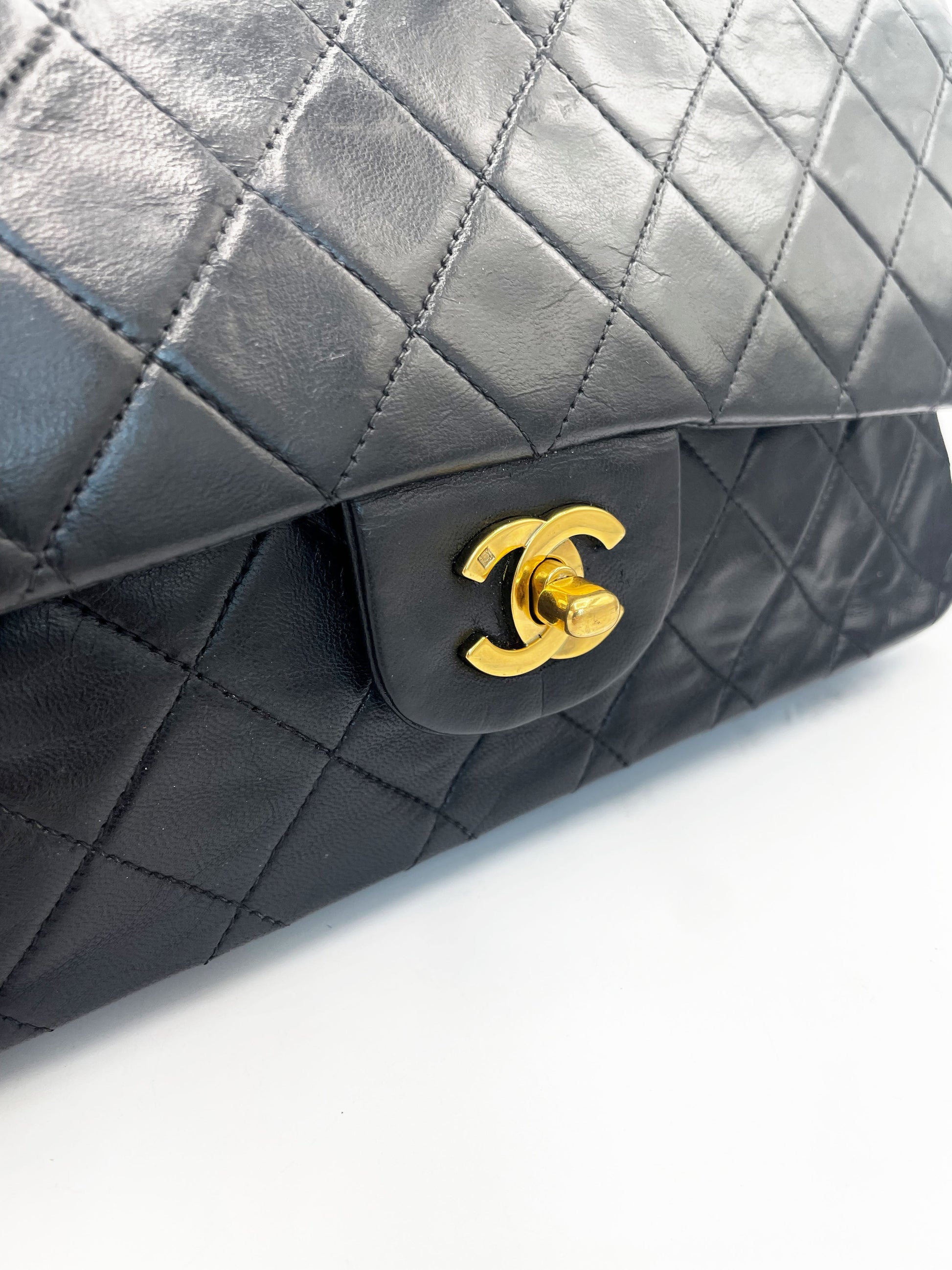 Sac Chanel timeless / classique 11.12 agneau noir medium - Soline