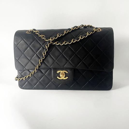 Sac Chanel timeless / classique 11.12 agneau noir medium - Soline