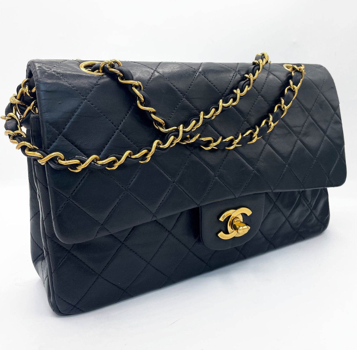 Sac Chanel timeless / classique 11.12 agneau noir medium - Soline