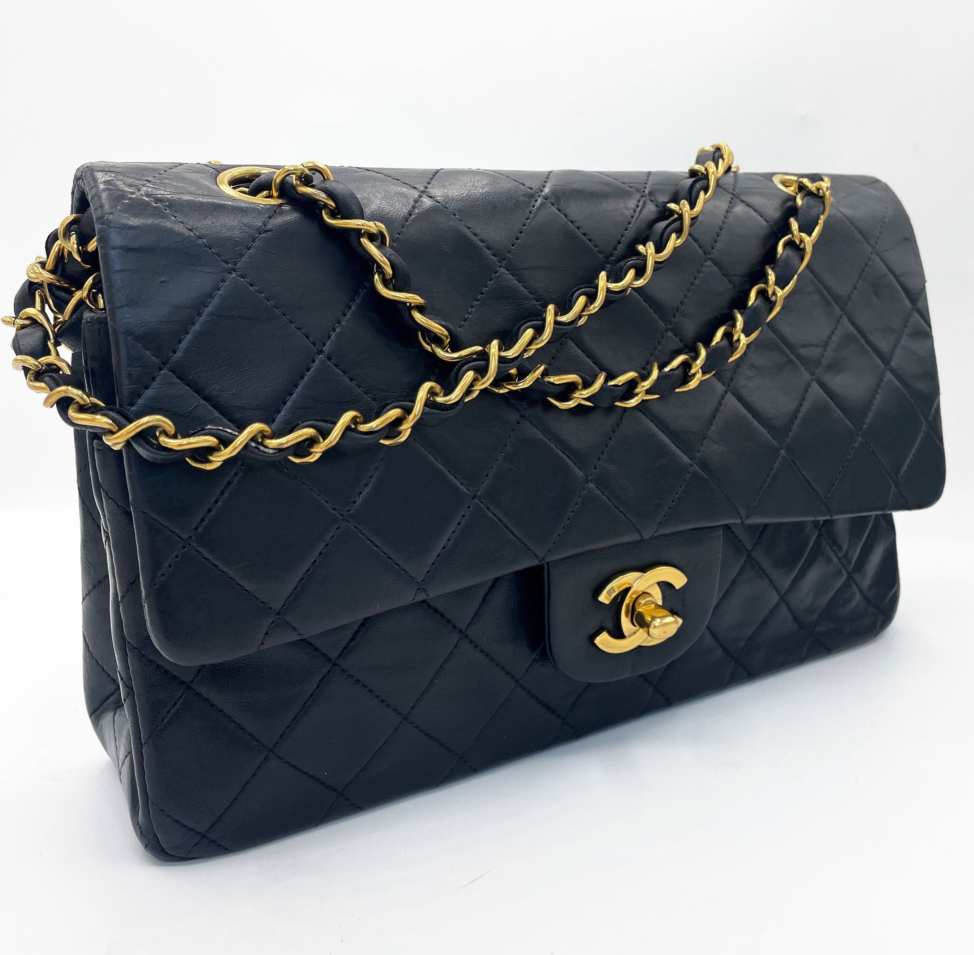 Sac Chanel timeless / classique 11.12 agneau noir medium - Soline
