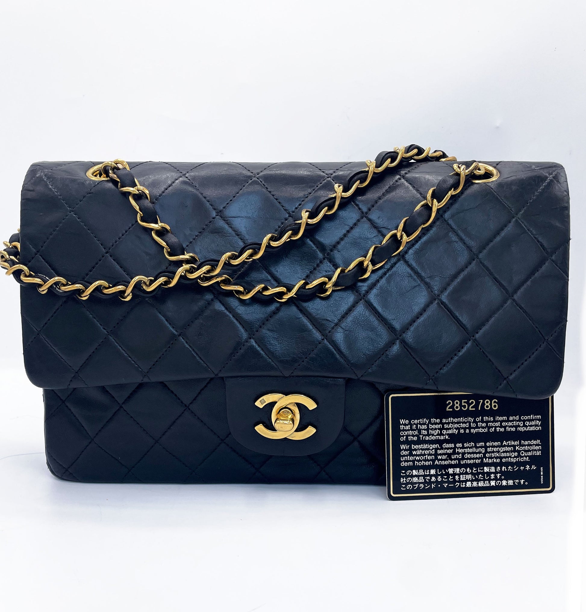 Sac Chanel timeless / classique 11.12 agneau noir medium - Soline