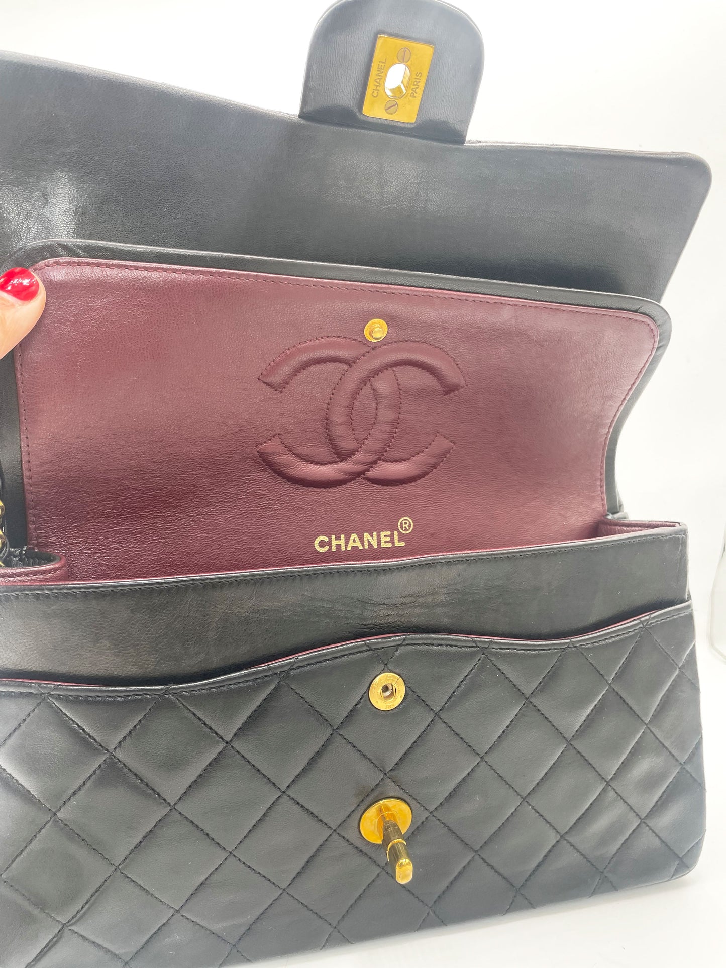 Sac Chanel timeless / classique 11.12 agneau noir medium - Soline