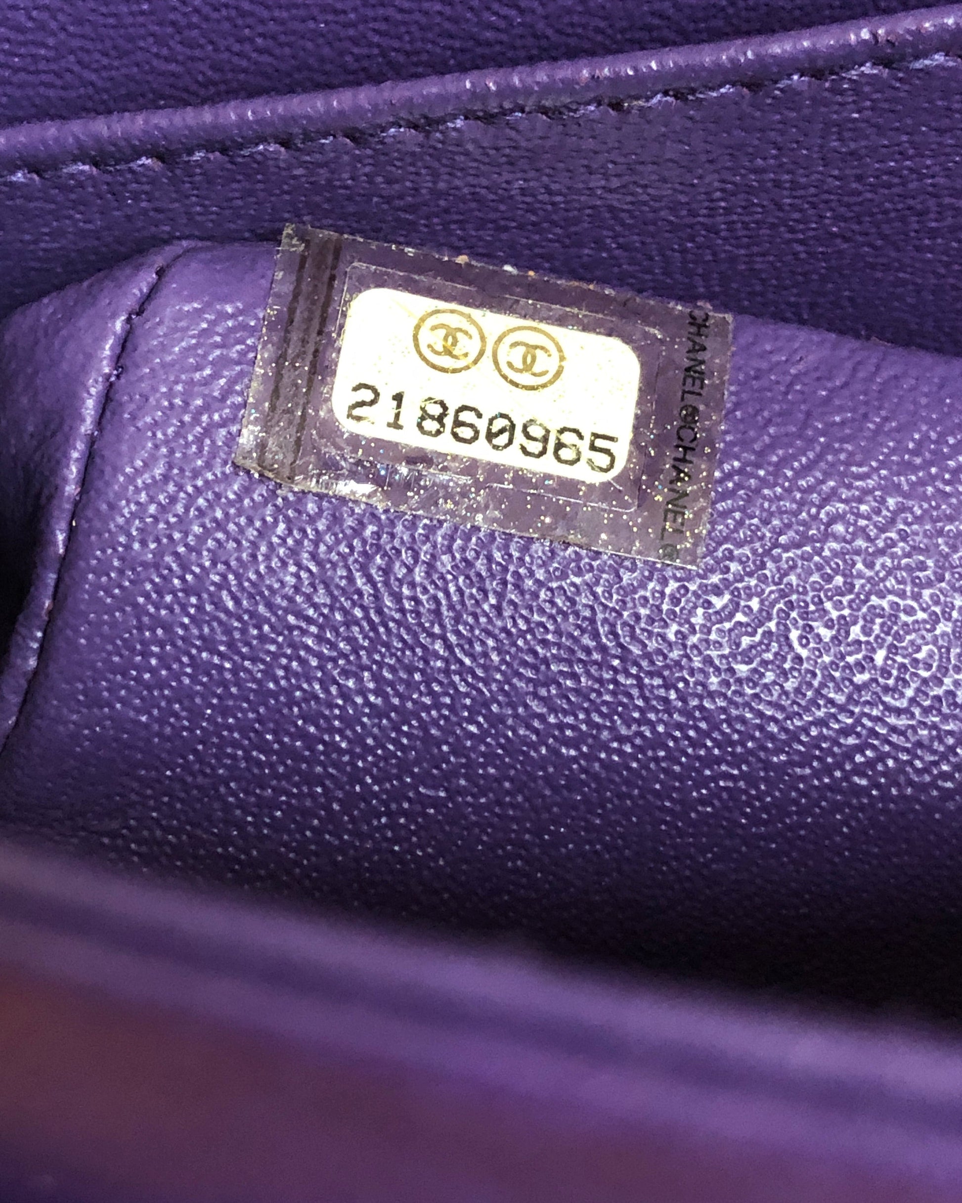 Sac Chanel Timeless/Classique matelassé en cuir d'agneau violet medium - Soline