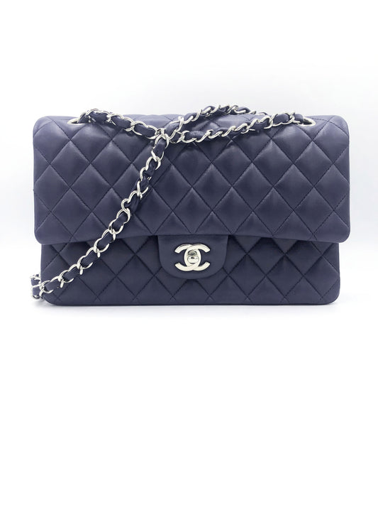 SAC CLASSIQUE AGNEAU BLEU MARINE - Soline