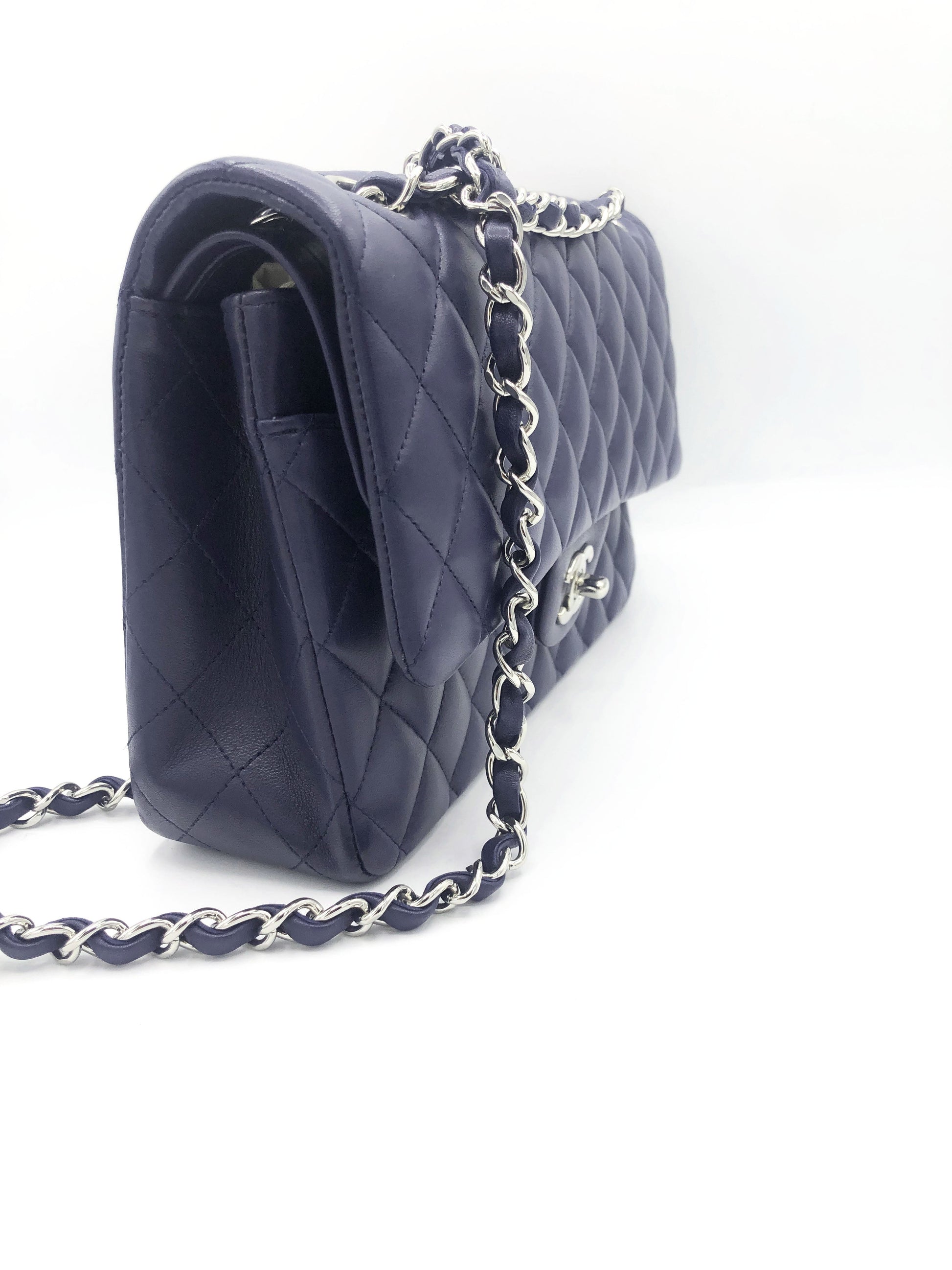 SAC CLASSIQUE AGNEAU BLEU MARINE - Soline