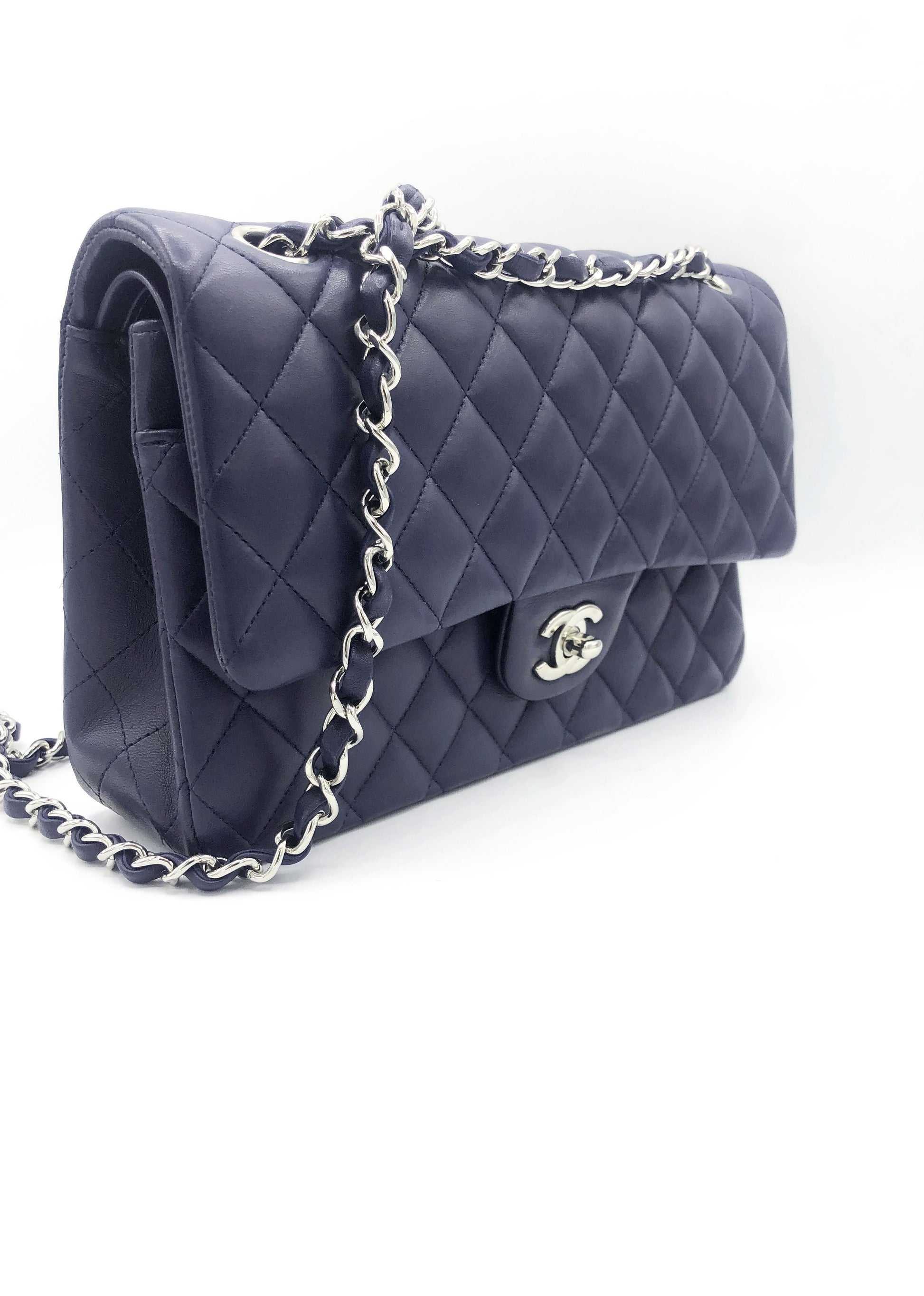 SAC CLASSIQUE AGNEAU BLEU MARINE - Soline