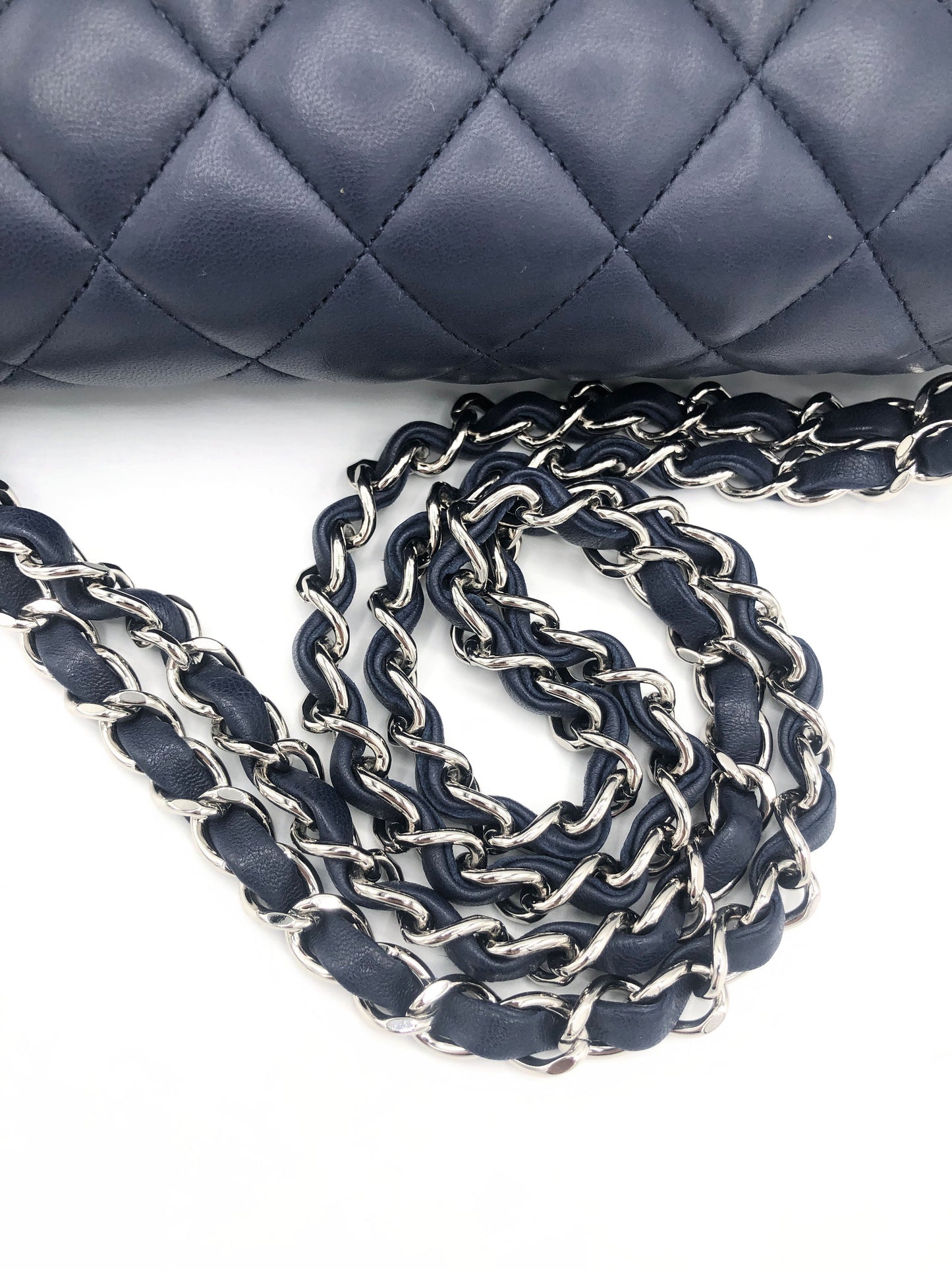 SAC CLASSIQUE AGNEAU BLEU MARINE - Soline