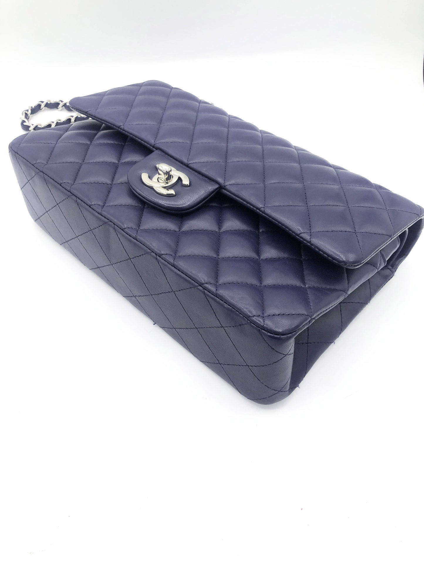 SAC CLASSIQUE AGNEAU BLEU MARINE - Soline