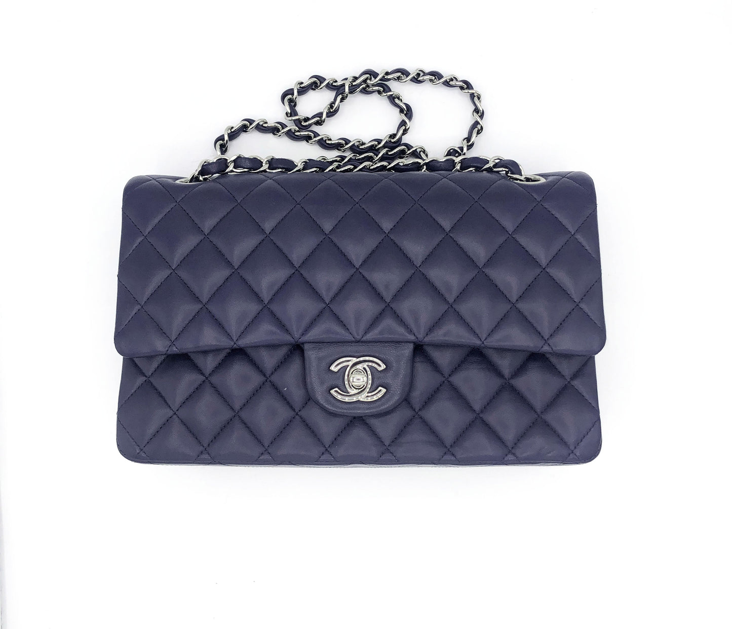 SAC CLASSIQUE AGNEAU BLEU MARINE - Soline