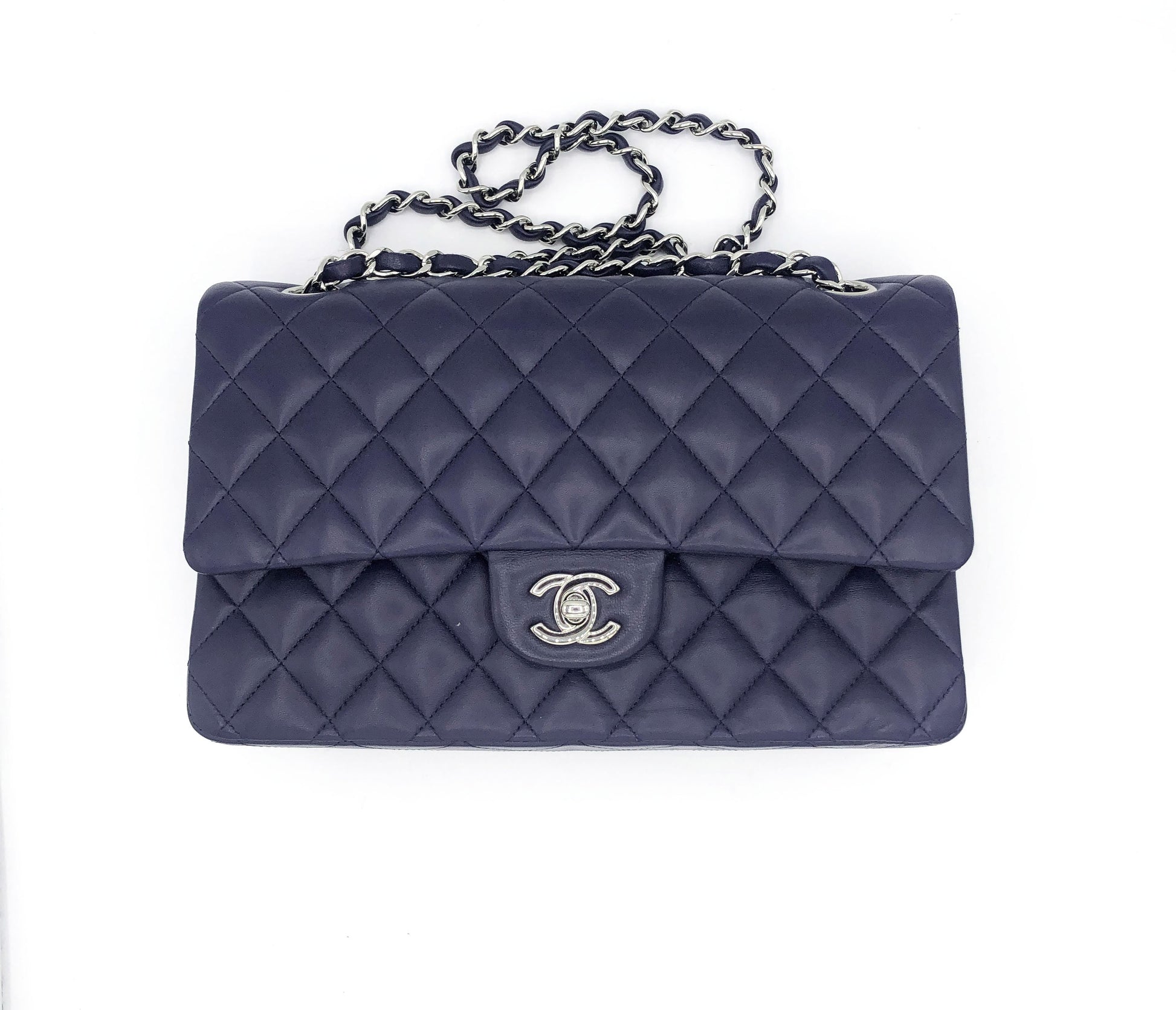 SAC CLASSIQUE AGNEAU BLEU MARINE - Soline