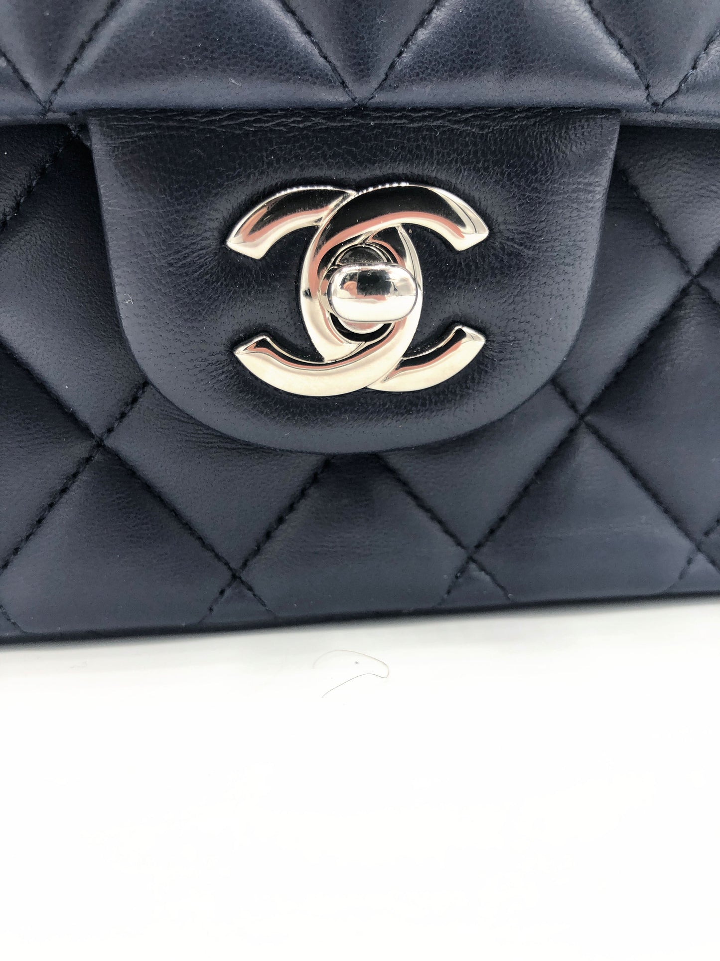 SAC CLASSIQUE AGNEAU BLEU MARINE - Soline