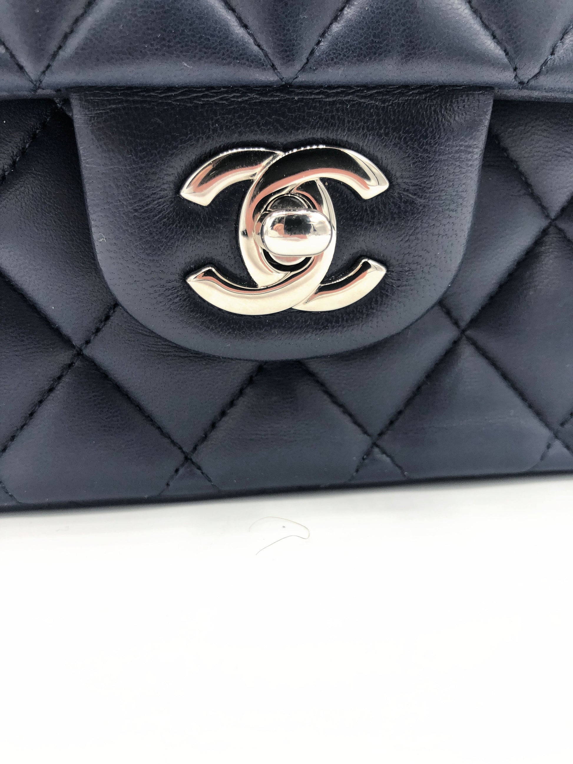 SAC CLASSIQUE AGNEAU BLEU MARINE - Soline