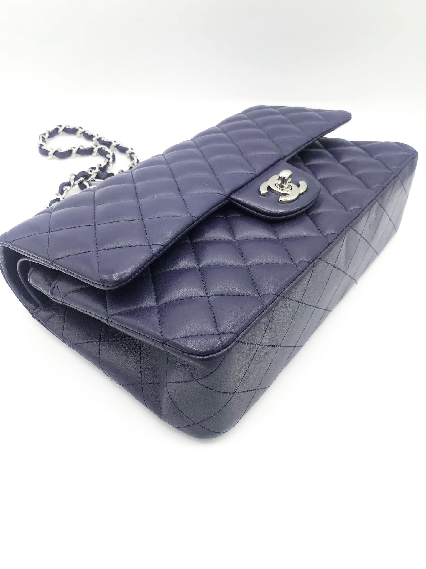 SAC CLASSIQUE AGNEAU BLEU MARINE - Soline