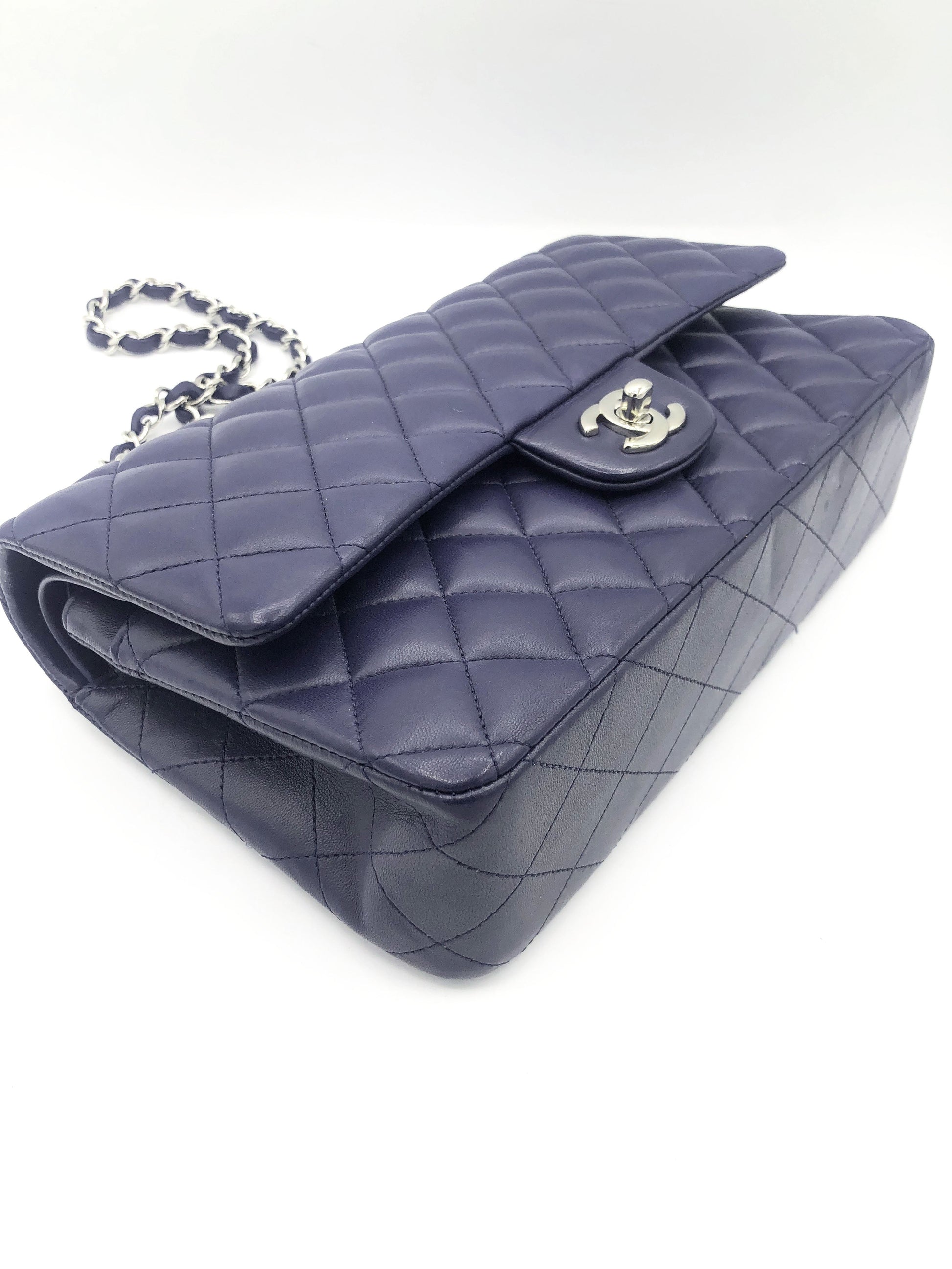 SAC CLASSIQUE AGNEAU BLEU MARINE - Soline