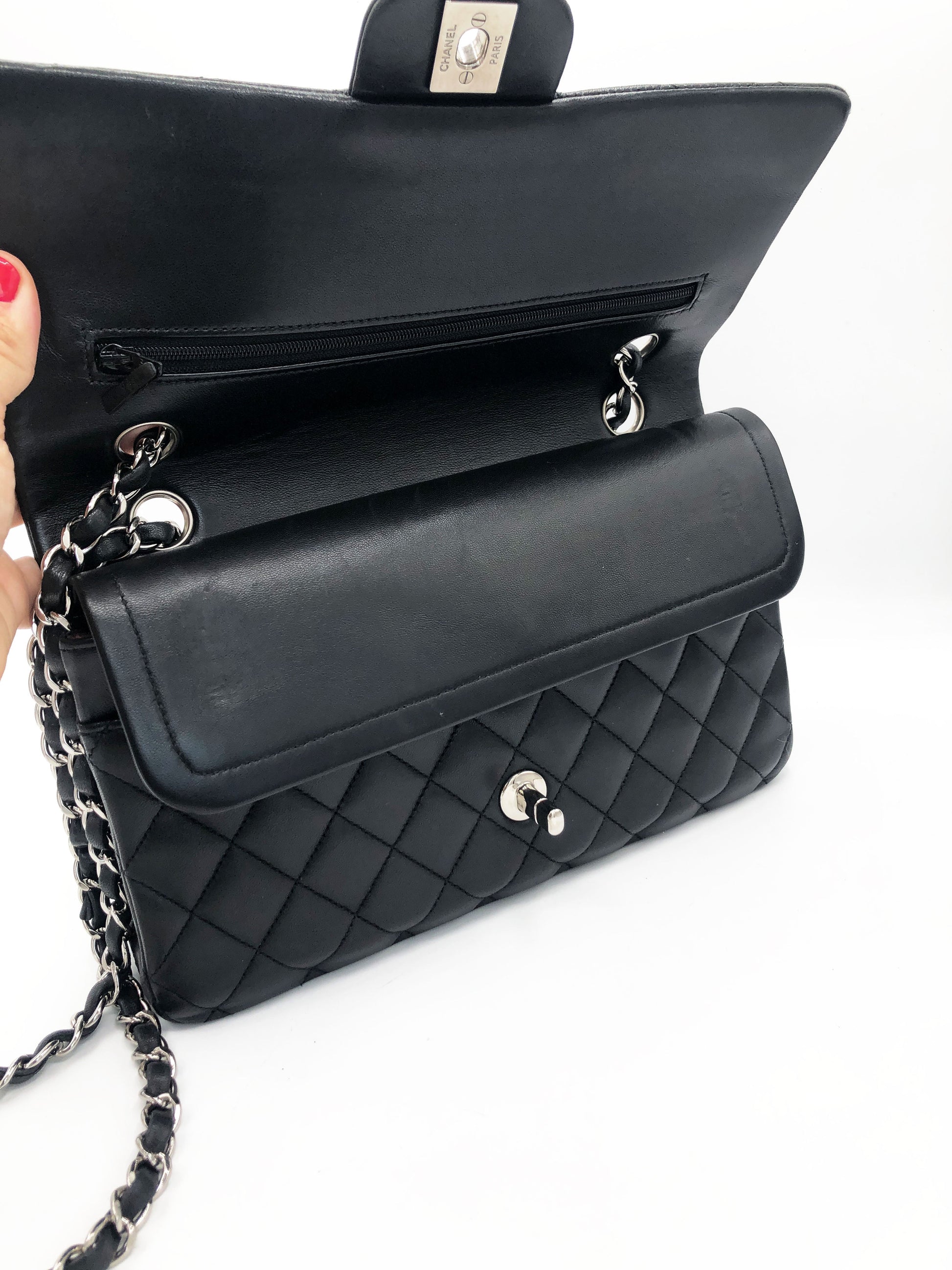 Sac classique noir et métal argenté - Soline