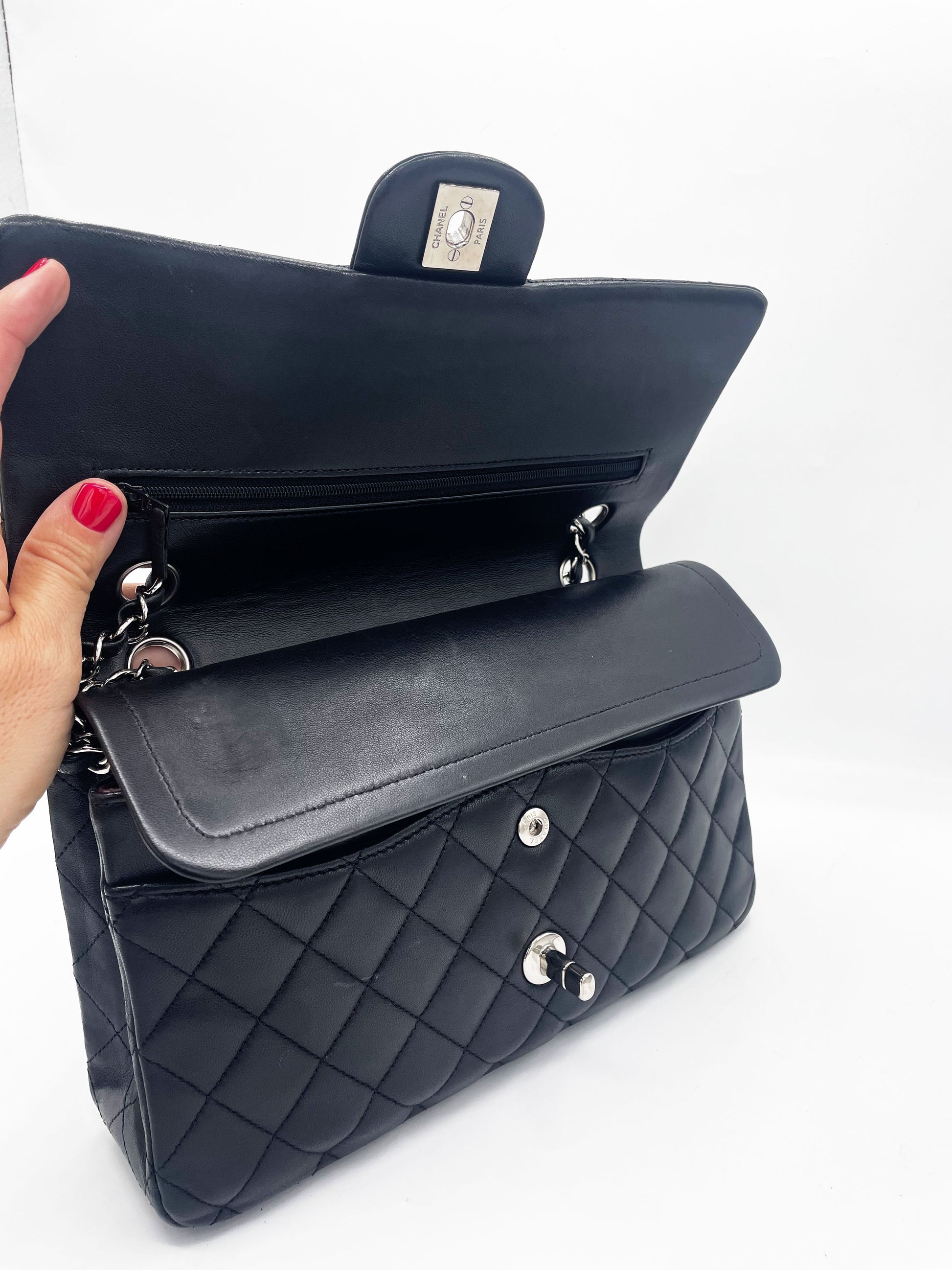 Sac classique noir et métal argenté - Soline