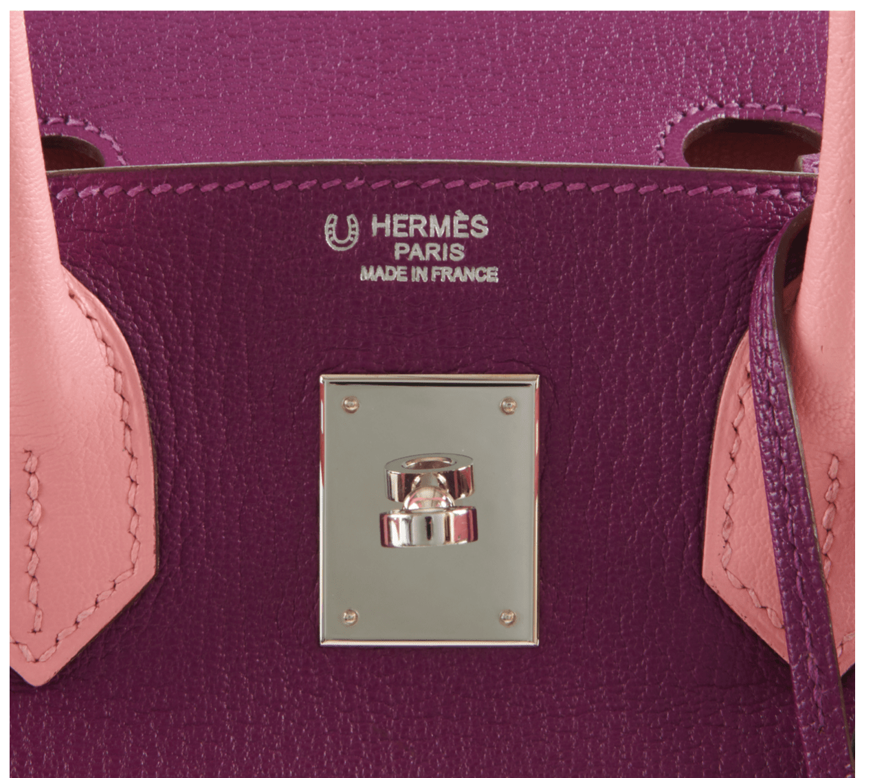 SAC HERMES BIRKIN 30 CM EN CUIR DE CHEVRE ROSE ET VIOLET ANEMONE - Soline