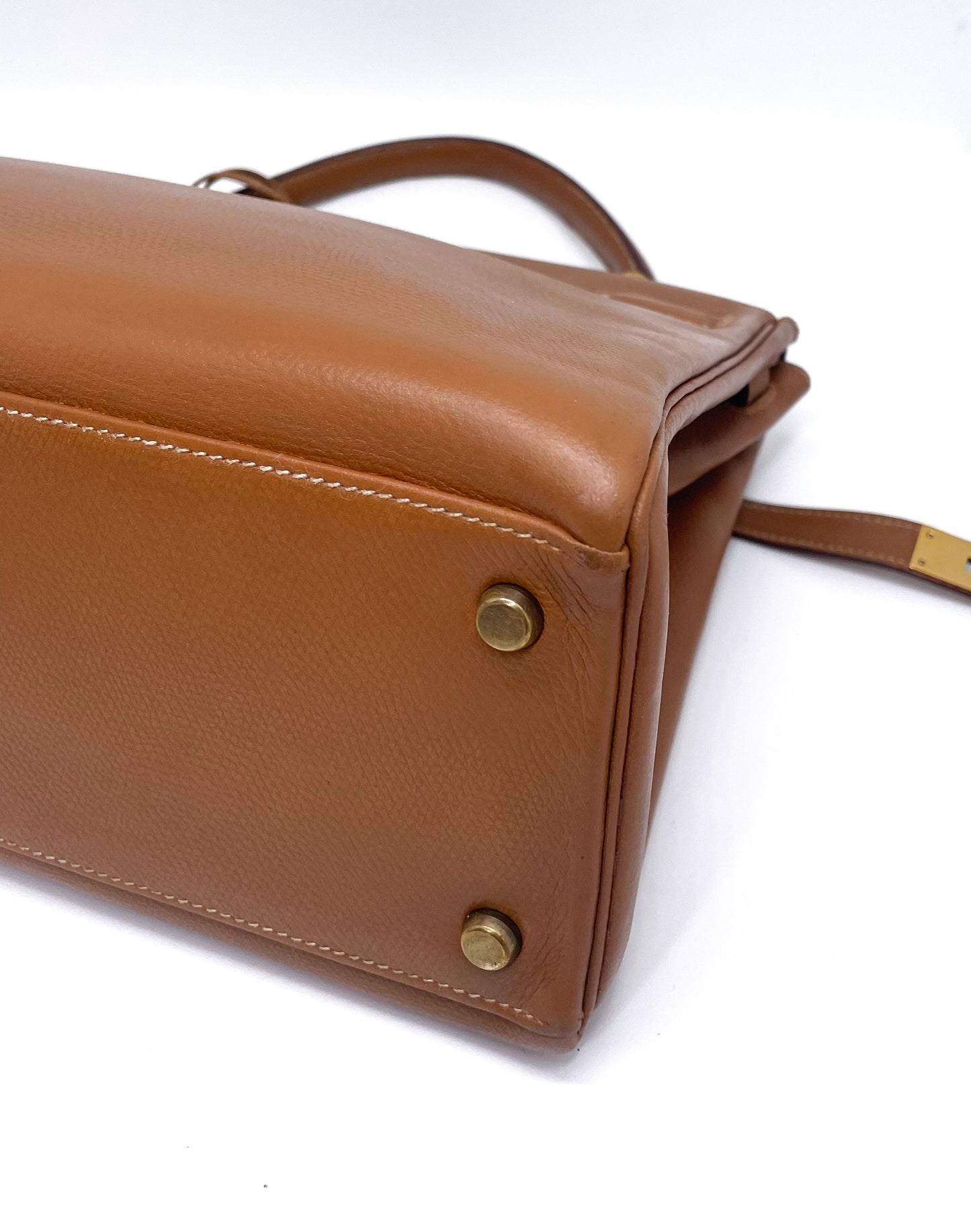 Sac Hermès Kelly 32 cm en cuir courchevel gold - Soline