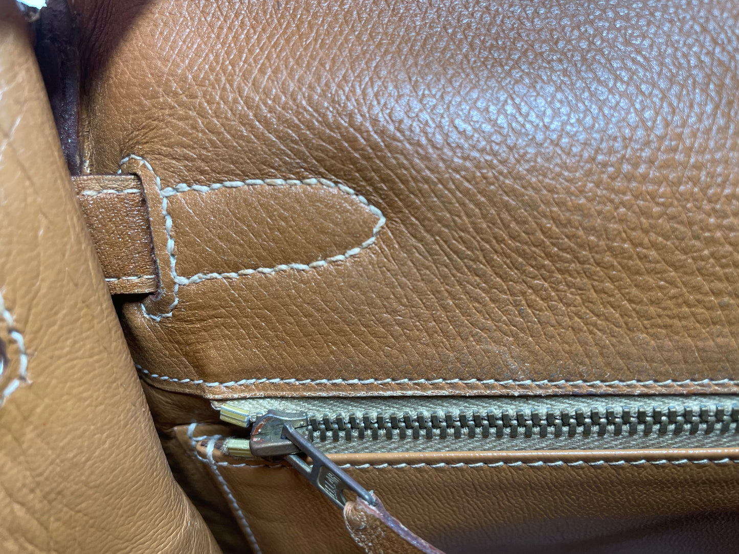 Sac Hermès Kelly 32 cm en cuir courchevel gold - Soline