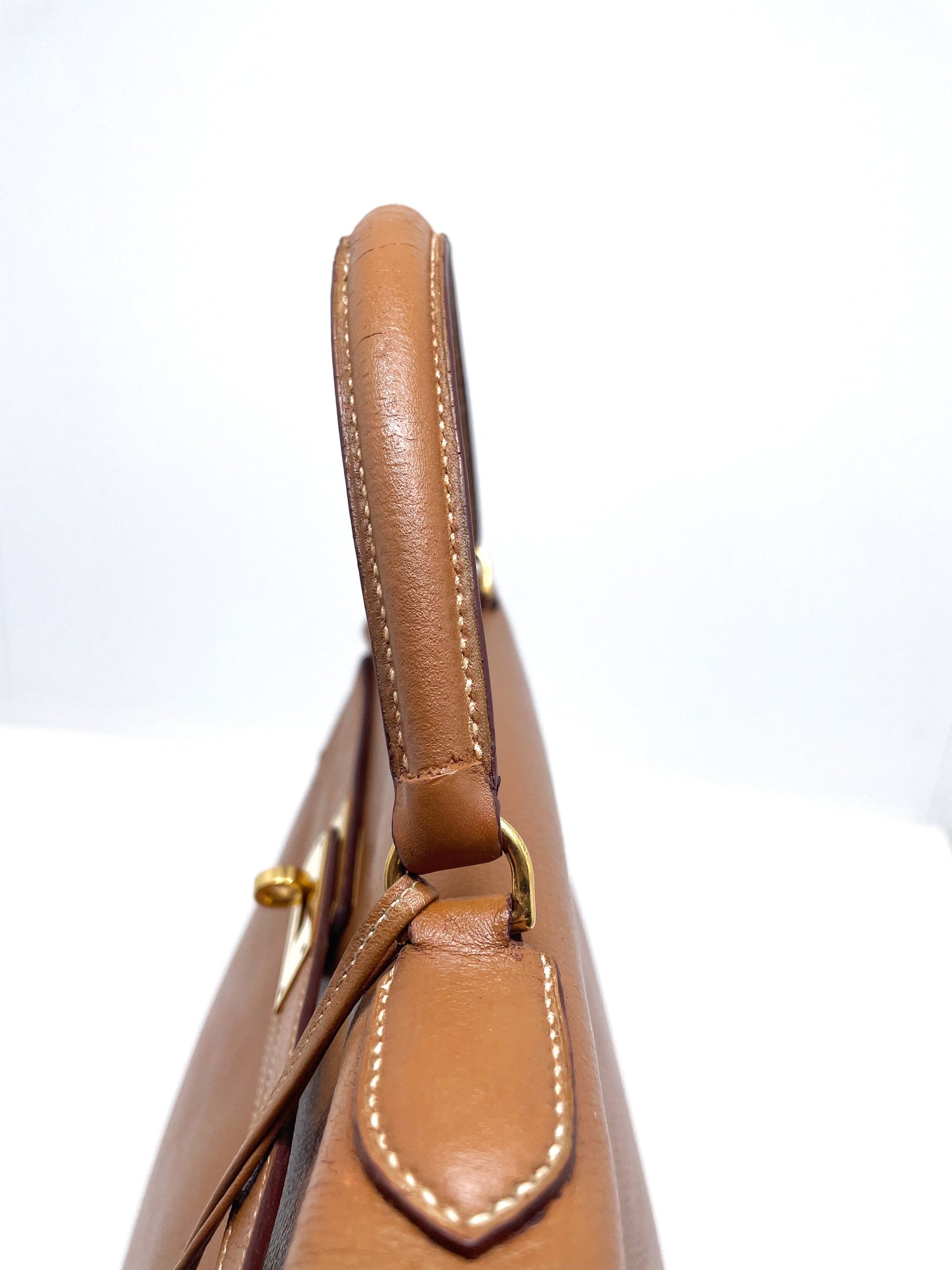 Sac Hermès Kelly 32 cm en cuir courchevel gold - Soline