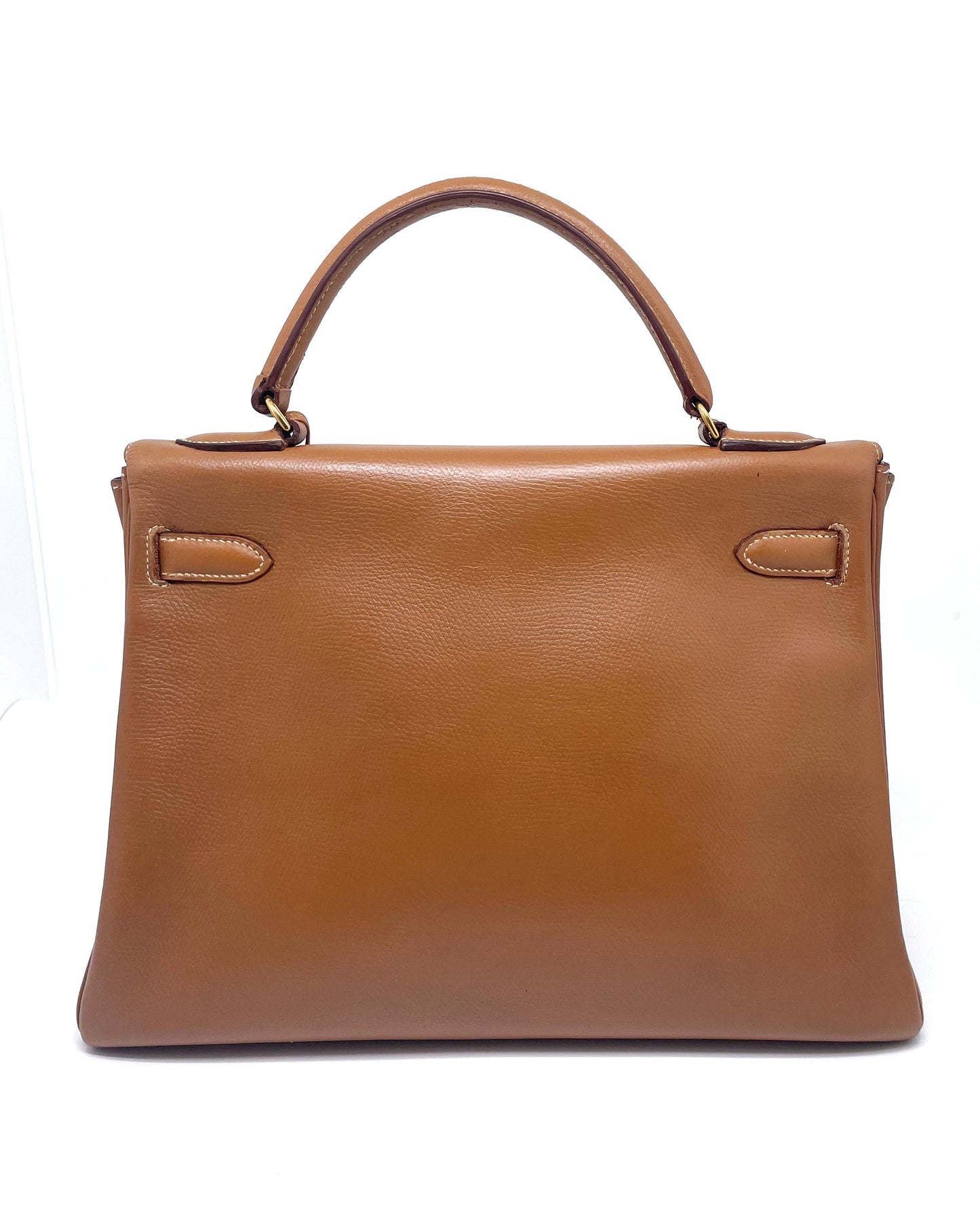 Sac Hermès Kelly 32 cm en cuir courchevel gold - Soline