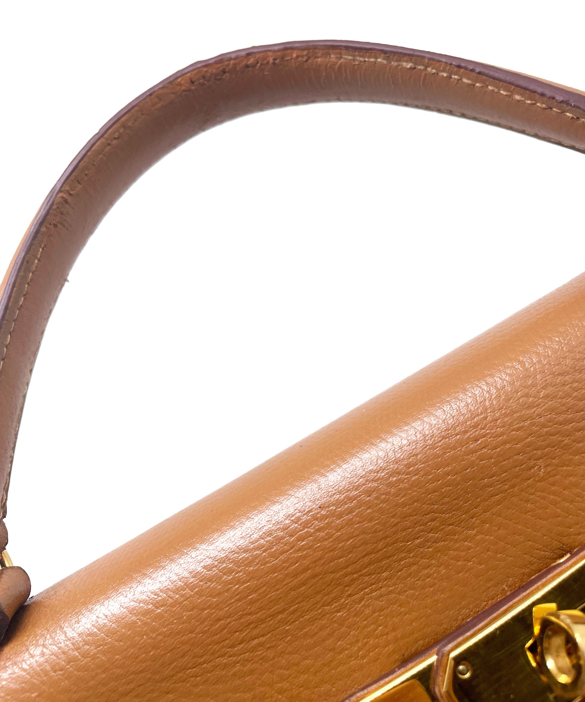 Sac Hermès Kelly 32 cm en cuir courchevel gold - Soline