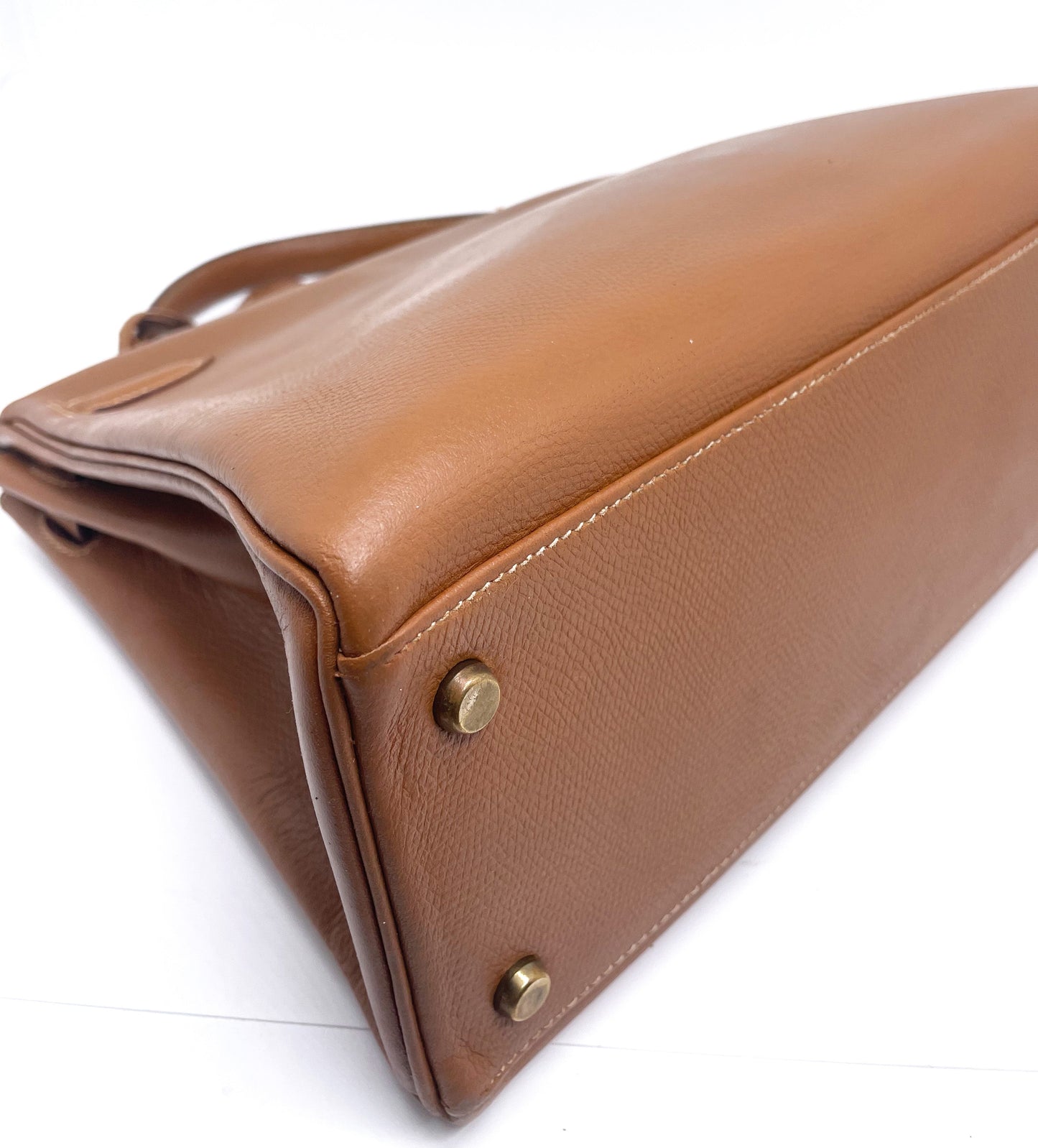 Sac Hermès Kelly 32 cm en cuir courchevel gold - Soline
