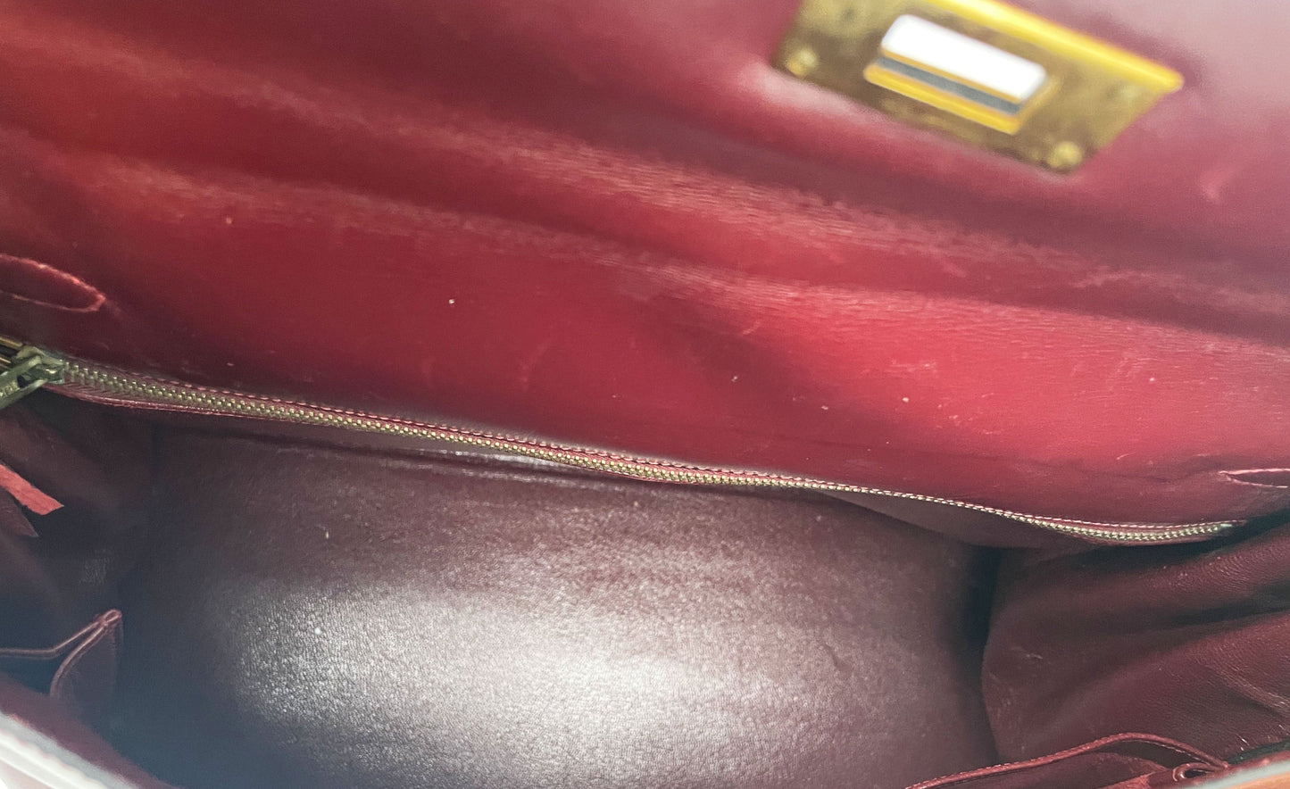 Sac Hermès Kelly rouge H en cuir de box 35 cm - Soline