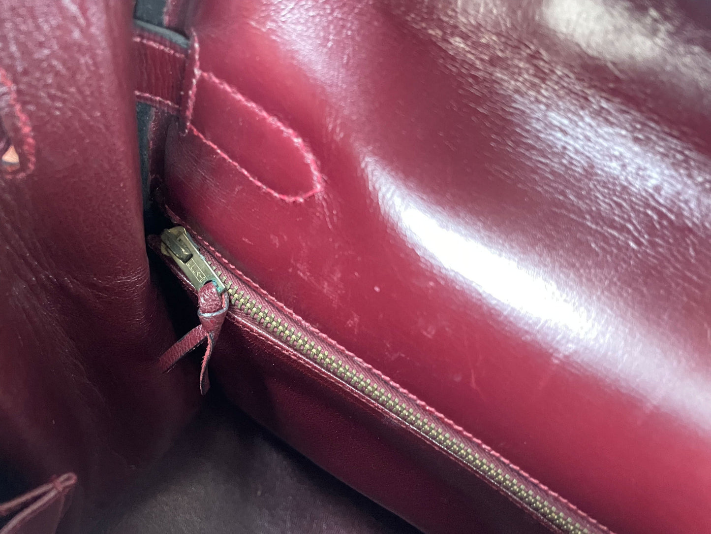 Sac Hermès Kelly rouge H en cuir de box 35 cm - Soline