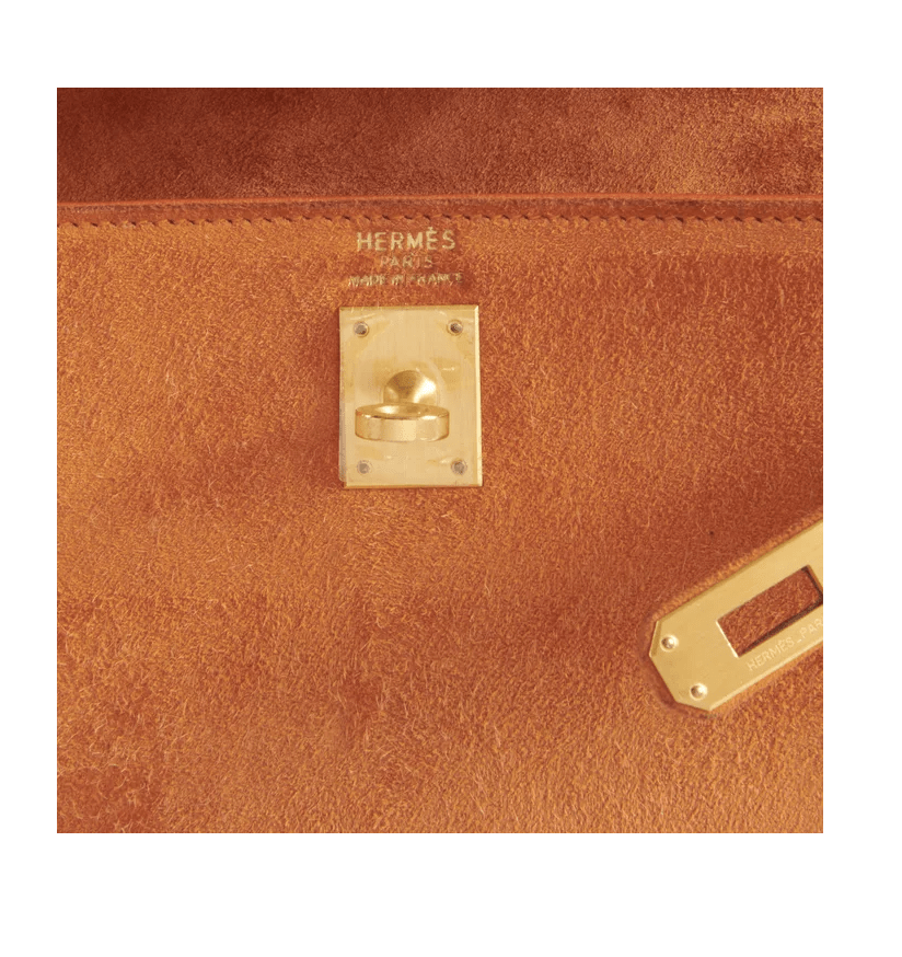 SAC HERMES KELLY SELLIER 25 DAIM ORANGE - Soline