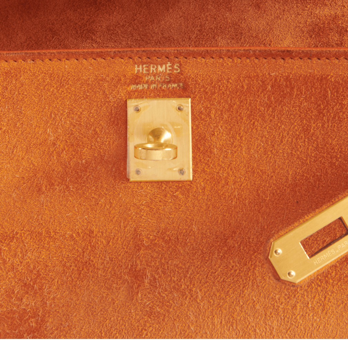 SAC HERMES KELLY SELLIER 25 DAIM ORANGE - Soline