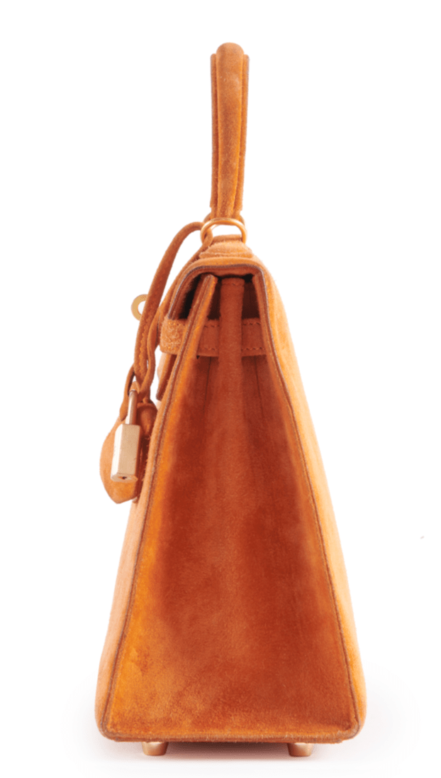 SAC HERMES KELLY SELLIER 25 DAIM ORANGE - Soline