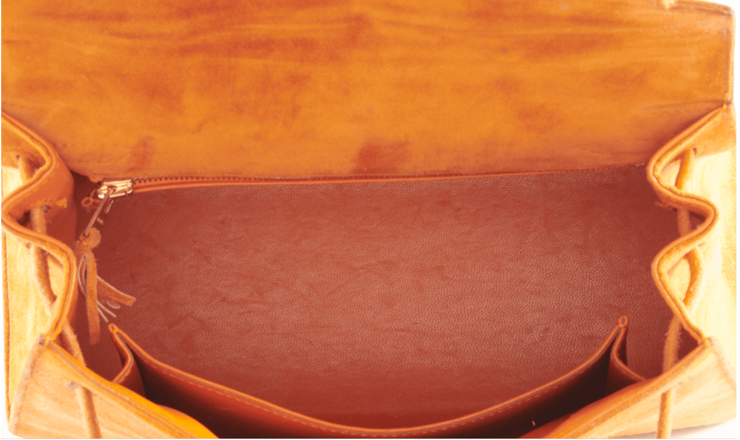 SAC HERMES KELLY SELLIER 25 DAIM ORANGE - Soline